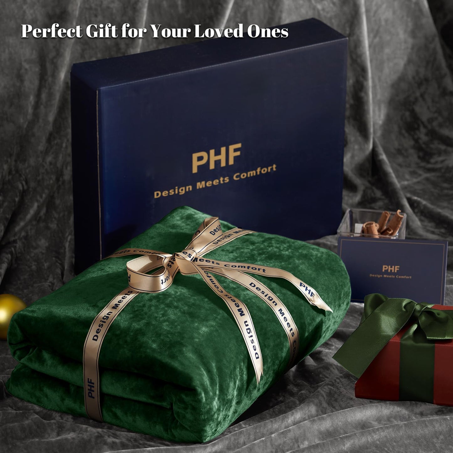 PHF Truly Velvet Fitted Sheet Only Full Size, Christmas Luxury Super Soft Cozy Fuzzy Fleece Bottom Sheet with Deep Pocket Up to 16", Suitable for Fall Winter Spring, No Pillowcases, Emerald Green