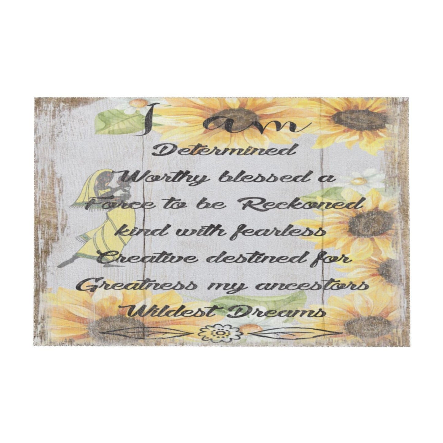 African America Women Inspirational Quote Rectangular Tablecloth Table Cloth Decorative Table Cover for Dining/Party/Buffet/Wedding 35 x 55 Inches