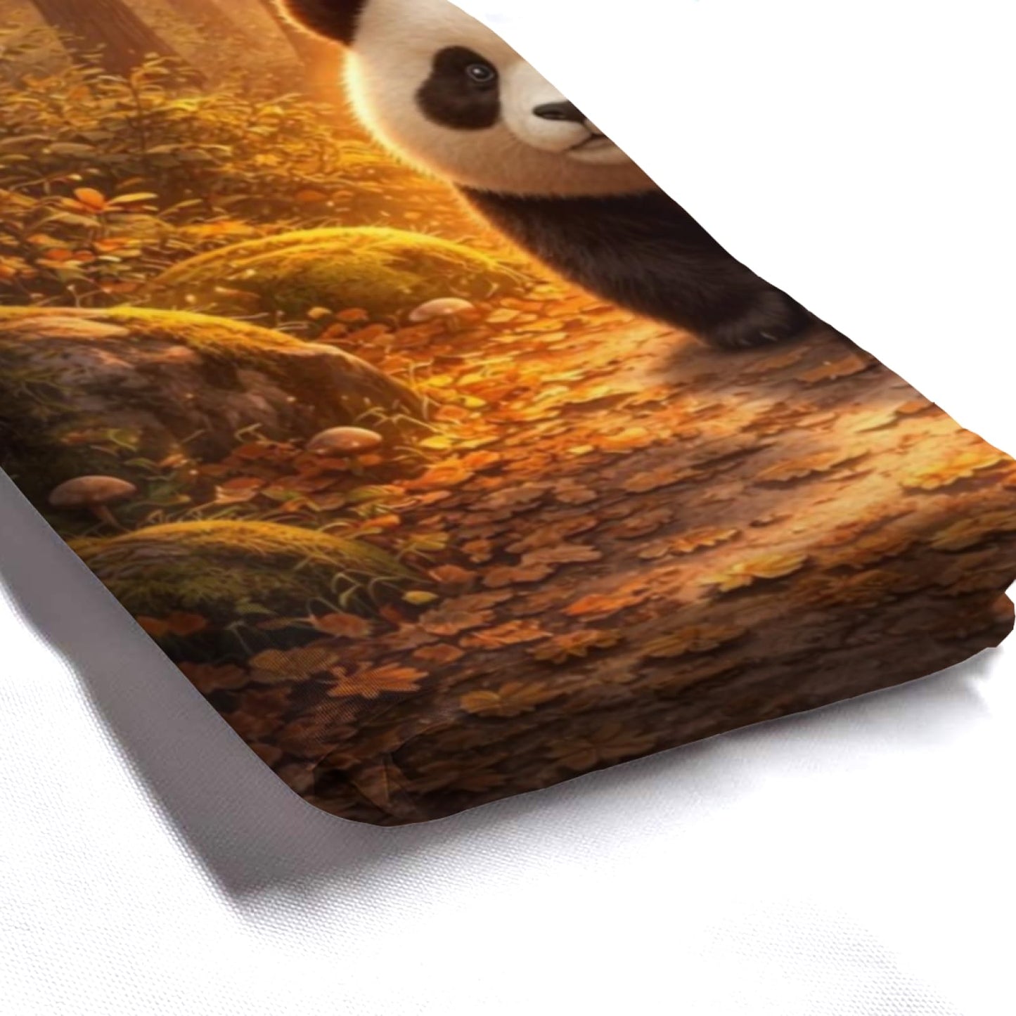REZHOCH Cute Panda Forest Shower Curtain 72x72 Inch,Rustic Woodland Animals Home Bathroom Decor,Sunset Pine Oak Path Decor,Autumn Nature Waterproof Farmhouse Cabin Bath Set