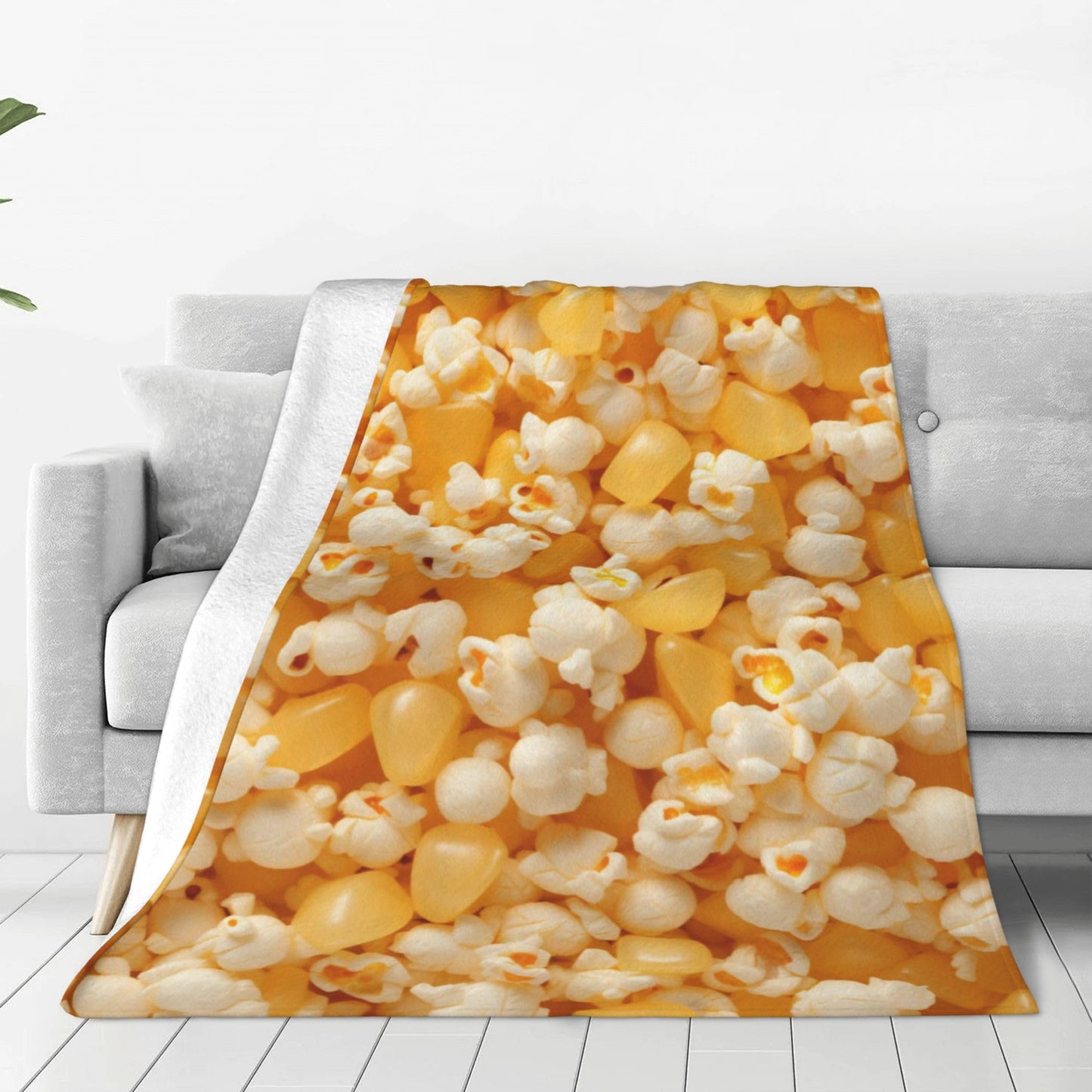 Popcorn Pattern Blanket Funny Food Soft Throw Flannel Blankets for Bed Couch Bedroom Living Room 60"x50"