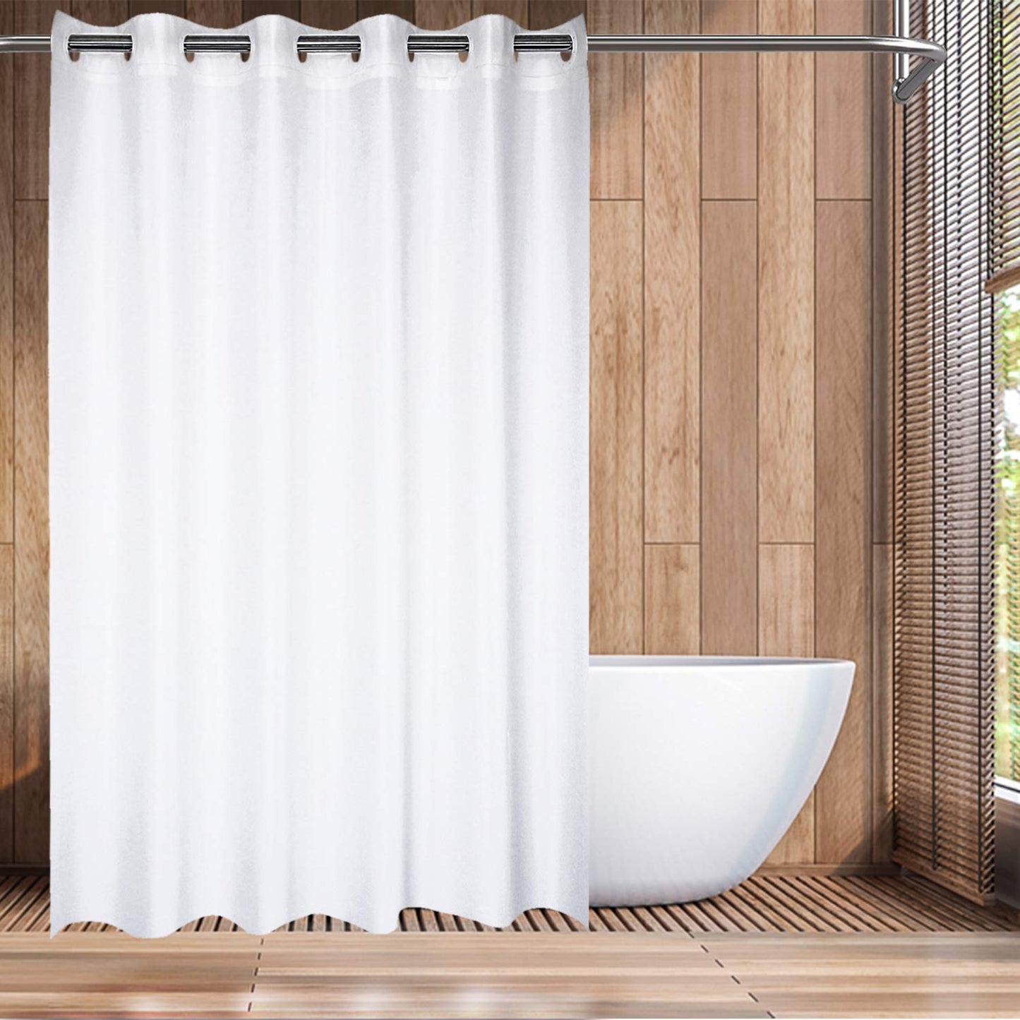 River Dream Hotel Grade No Hooks Needed Waterproof Shower Curtain or Liner,Frost (PEVA, 71" x 74")
