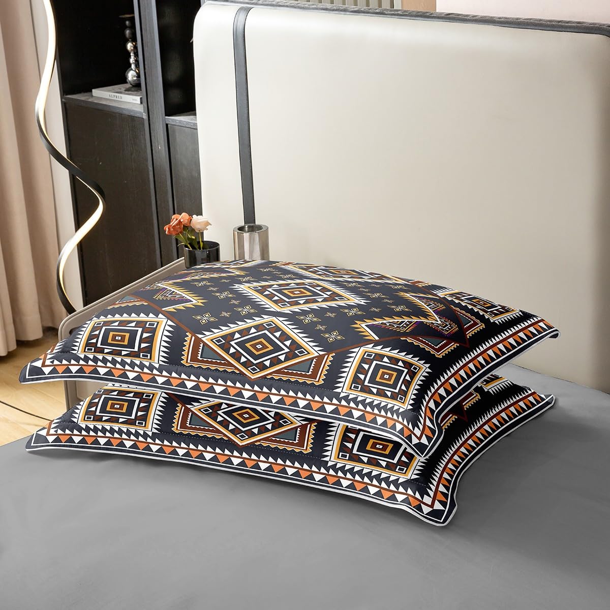 jejeloiu Boys Girls Aztec Bedding Set Queen Size, Boho Comforter Cover Bohemian Exotic Duvet Cover 100% Cotton Kids Mandala Teens Bedroom Decor Bed Set（No Comforter）