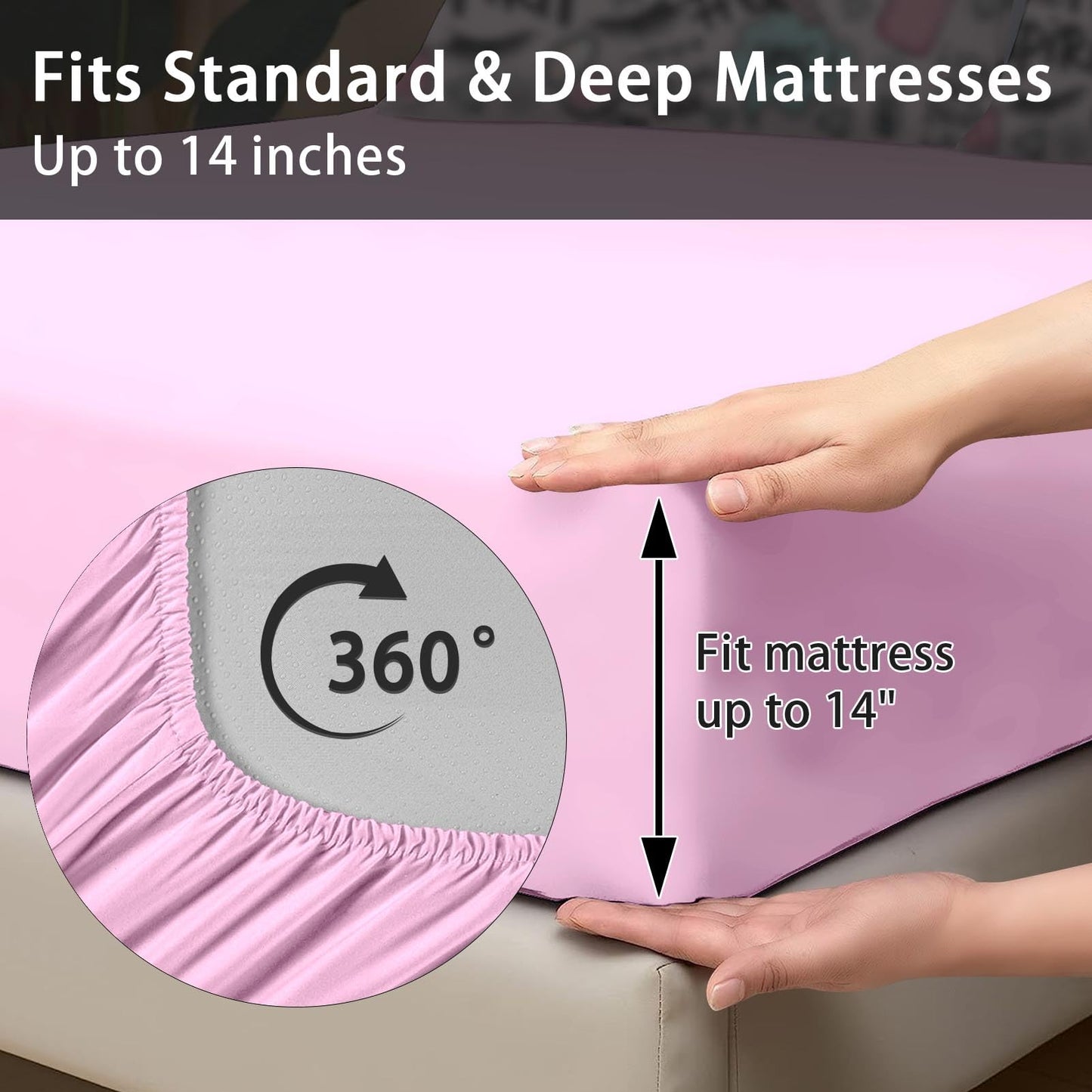 Pamnest Comforter Set Queen Size, Makeup Pink Queen 7 Pcs Bedding for Kids and Adults, Women Diamond Cute Bed Sheet Sets with Fitted Sheet 2 Pillowcases & 2 Shams for Bedroom Bed Decor