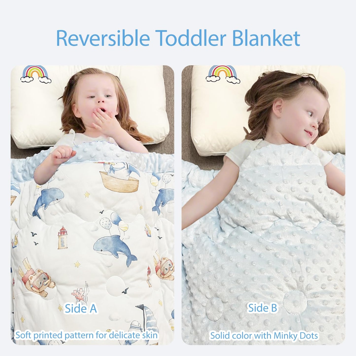 cutie pumpkin Toddler Comforter 47x59 Inch, Lightweight Down Alternative Quilted Blanket for Crib & Toddler Bed, Soft Minky Dots Baby Quilt, Machine Washable Year-Round Bedding