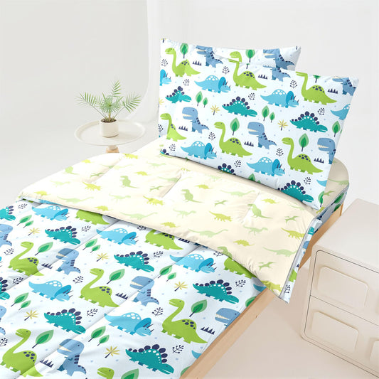 Dearller Dinosaur Zipper Bedding Twin for Boys Dinosaur Comforter Twin Comforter All in one Zipper Boys Bedding