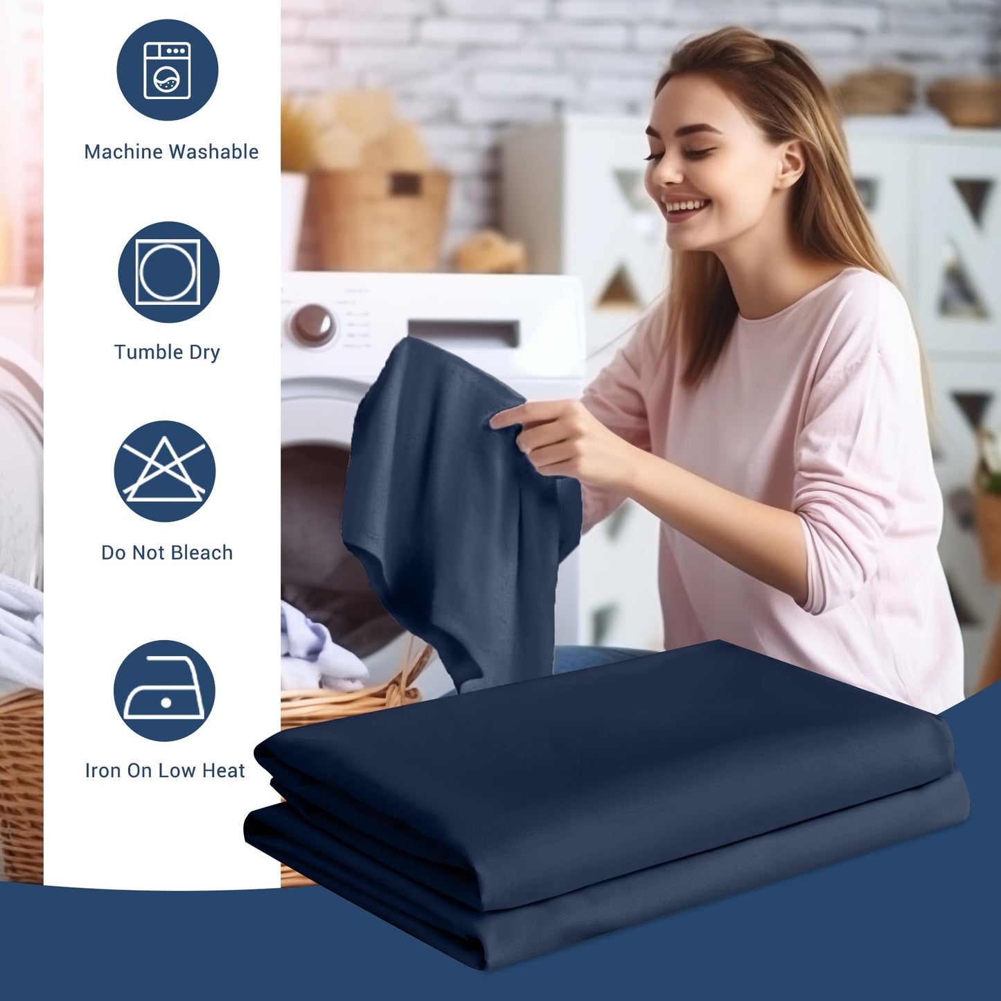 Pillowcases King Size 24 Pack - Bulk Pillow Cases with Envelope Closure, Soft Brushed Microfiber Pillow Covers Hospital Hotel Airb&bs Essentials for Hosts (20x36, Navy Blue)