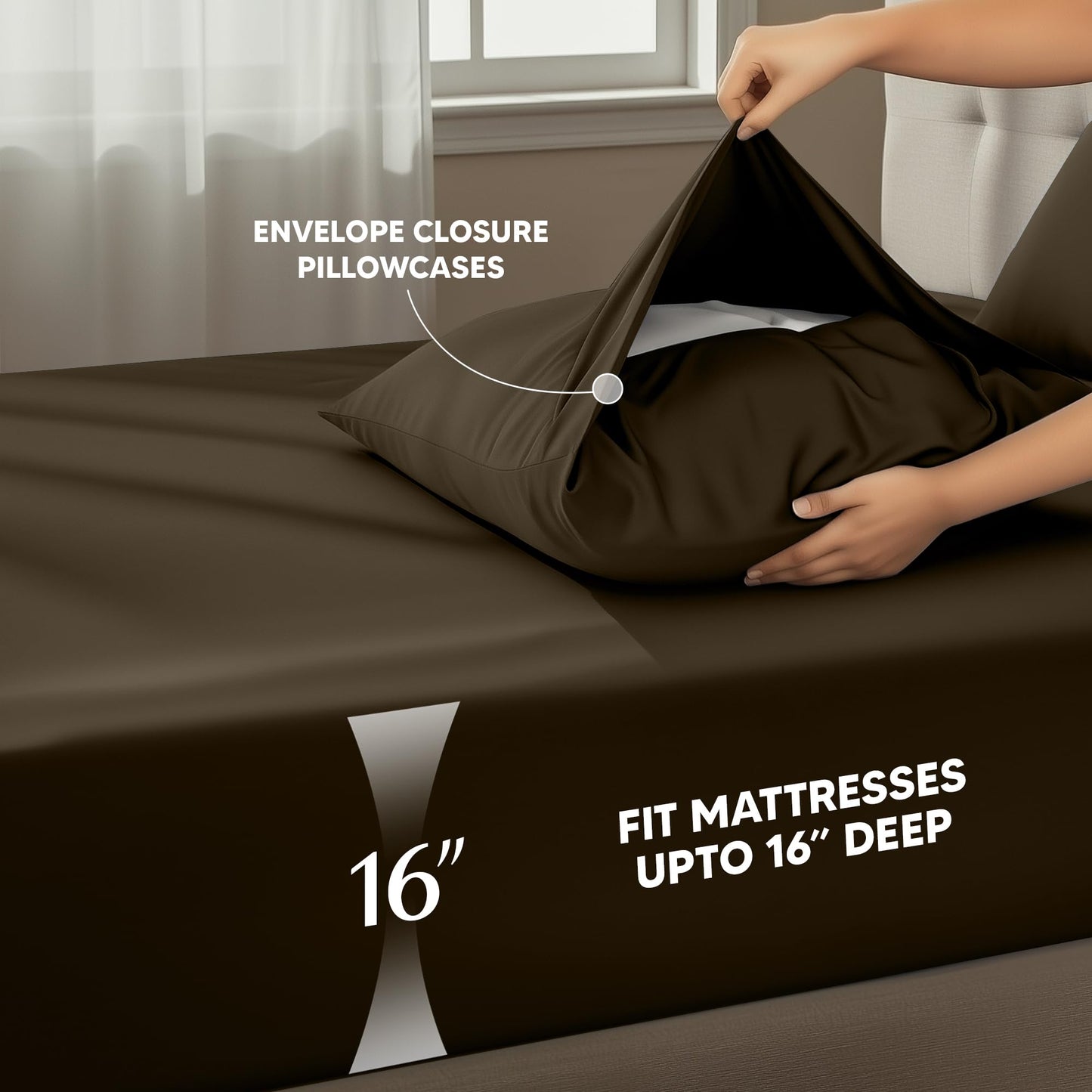 Utopia Bedding Twin Sheet Set – 3 Piece Bed Sheets for Twin Size Bed, Soft and Breathable Microfiber, Includes 1 Fitted Sheet, 1 Flat Sheet and 1 Pillowcase – Oeko Tex (Brown)