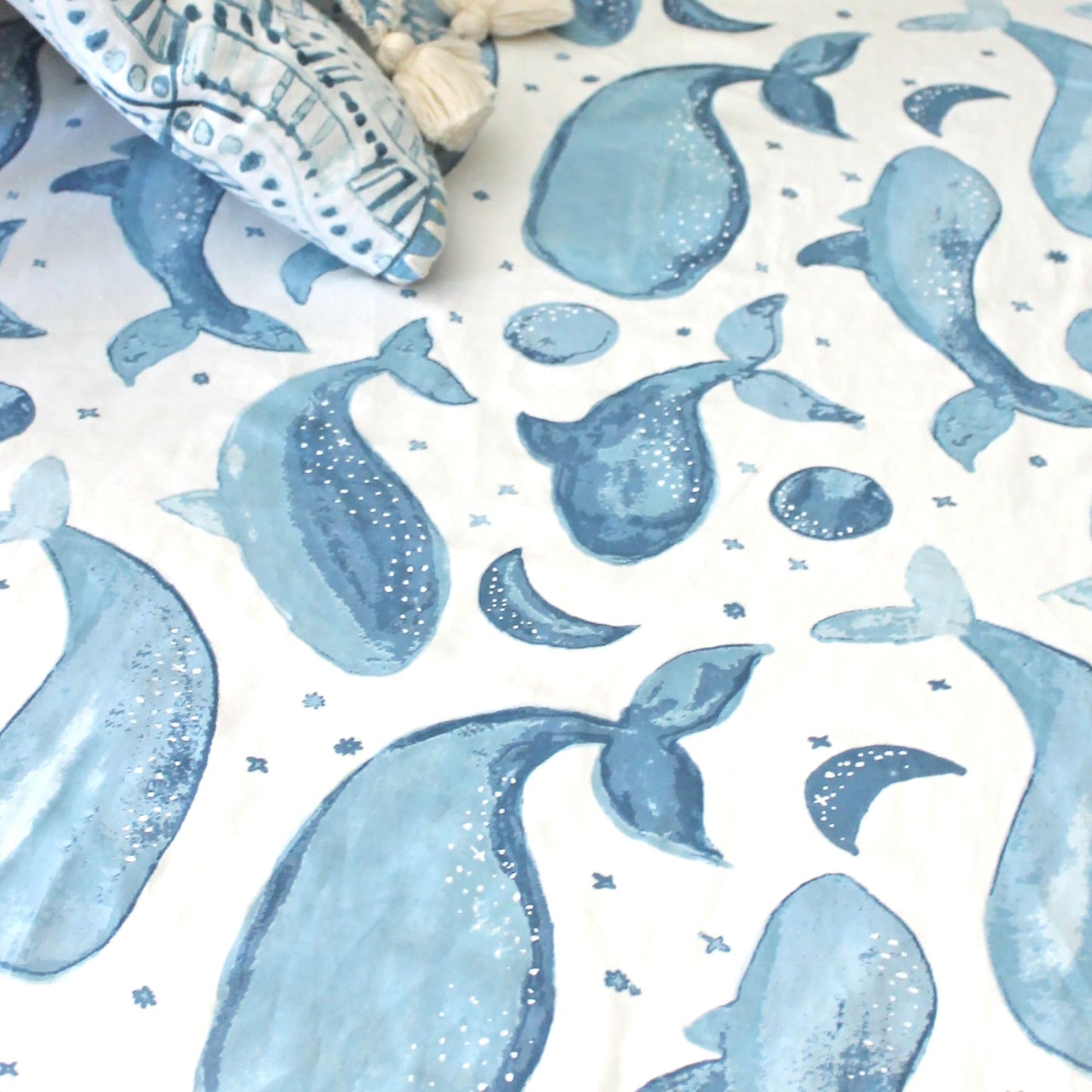 Crane Baby Ocean Crib Sheet, 100% Cotton Fitted Sheet, 28" x 52", Crib Sheets for Boys, Toddler Bed Sheets, Ocean Nursery Decor