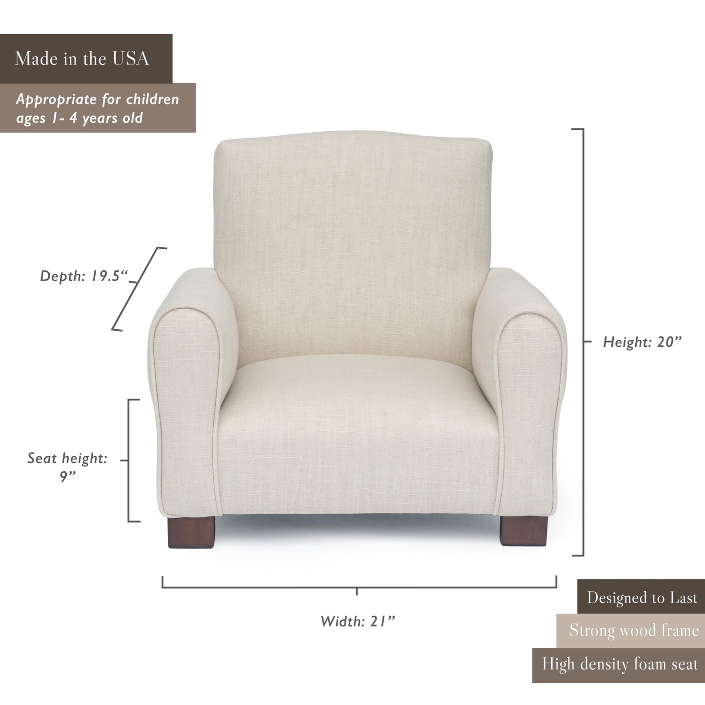 Toddler Personalized Armchair, Kids Upholstered Rocking Chair with Personalization, Toddler Chair with Personalized Name, Comfy Child Armchair, (Navy Suede, Legs)