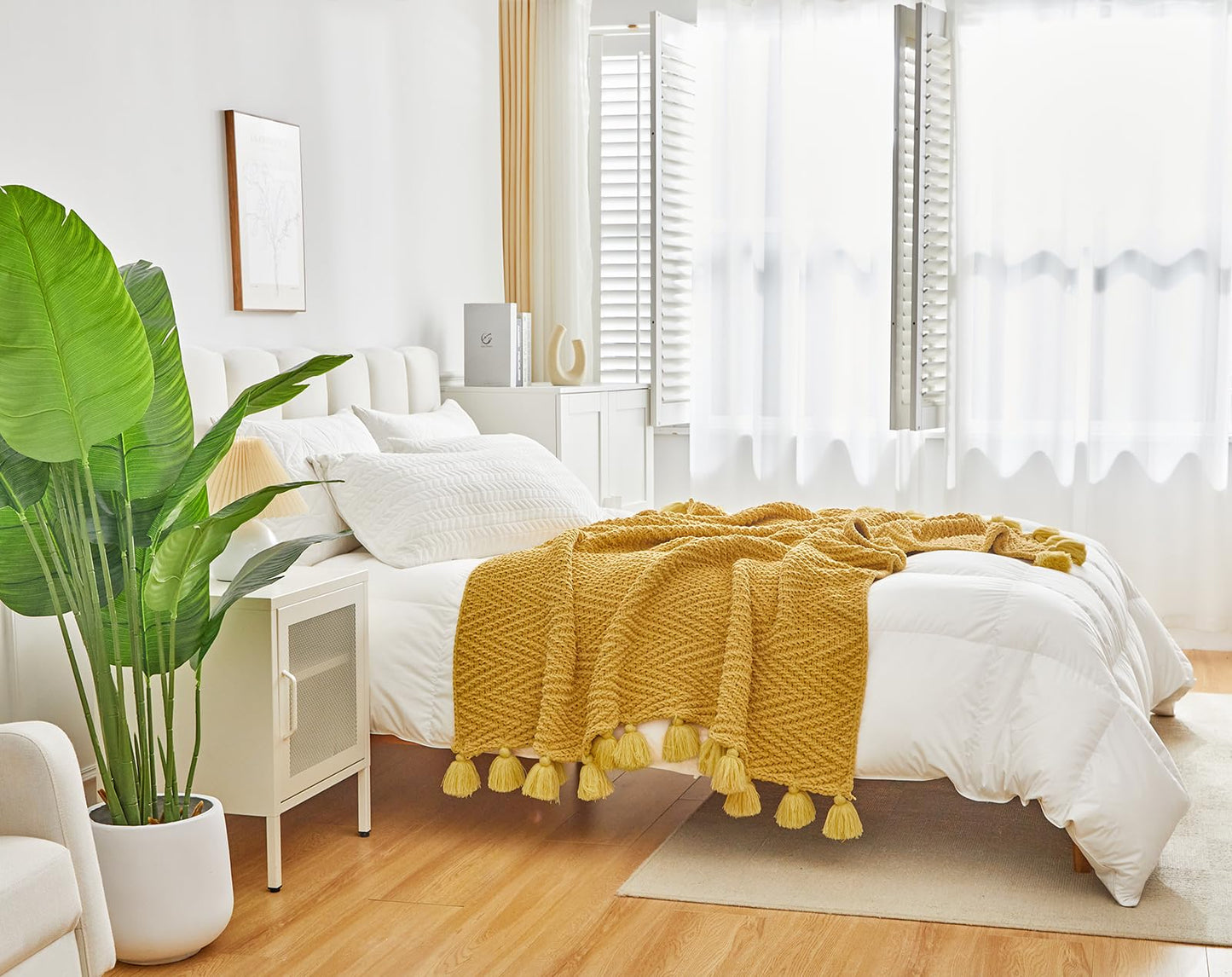 Longhui bedding Knitted Throw Blanket for Couchh, Soft, Cozy Machine Washable