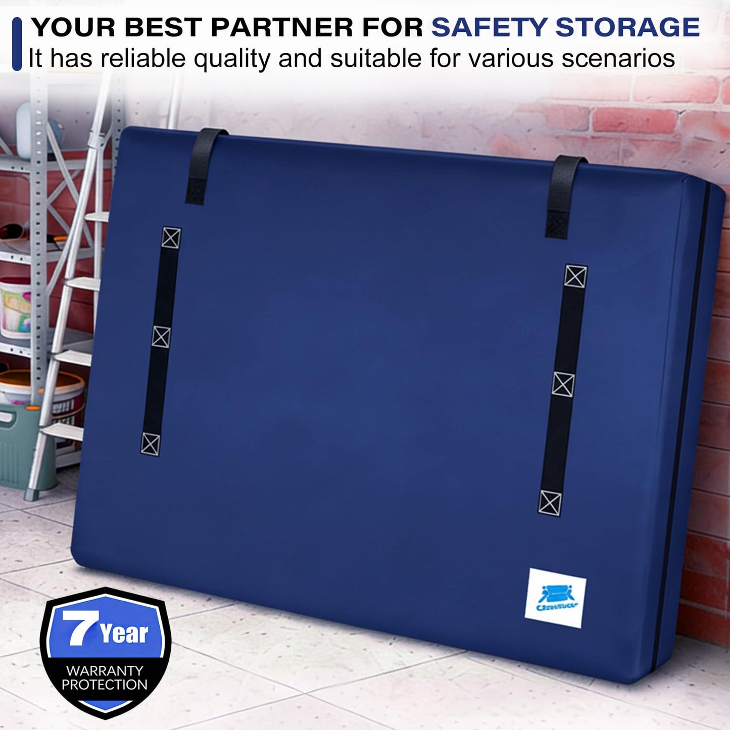 Mattress Bags for Moving and Storage,Queen Size,with Adjustable Adhesive Straps,8 Handles,Strong Zipper,Heavy Duty & Waterproof & Dust Proof,Reusable Mattress Protector Covers,Navy