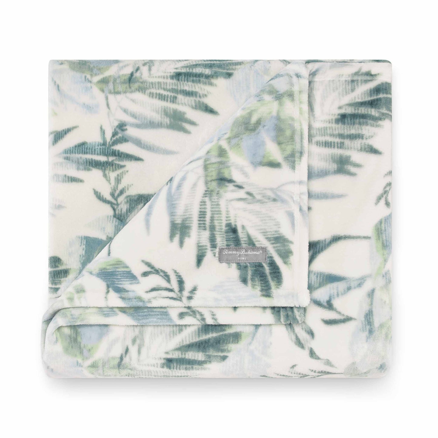 Tommy Bahama - Throw Blanket, Plush Fleece Bedding, Tropical Bedding Set for Bed or Couch (Wallpaper Leaves Green, 50" x 70")