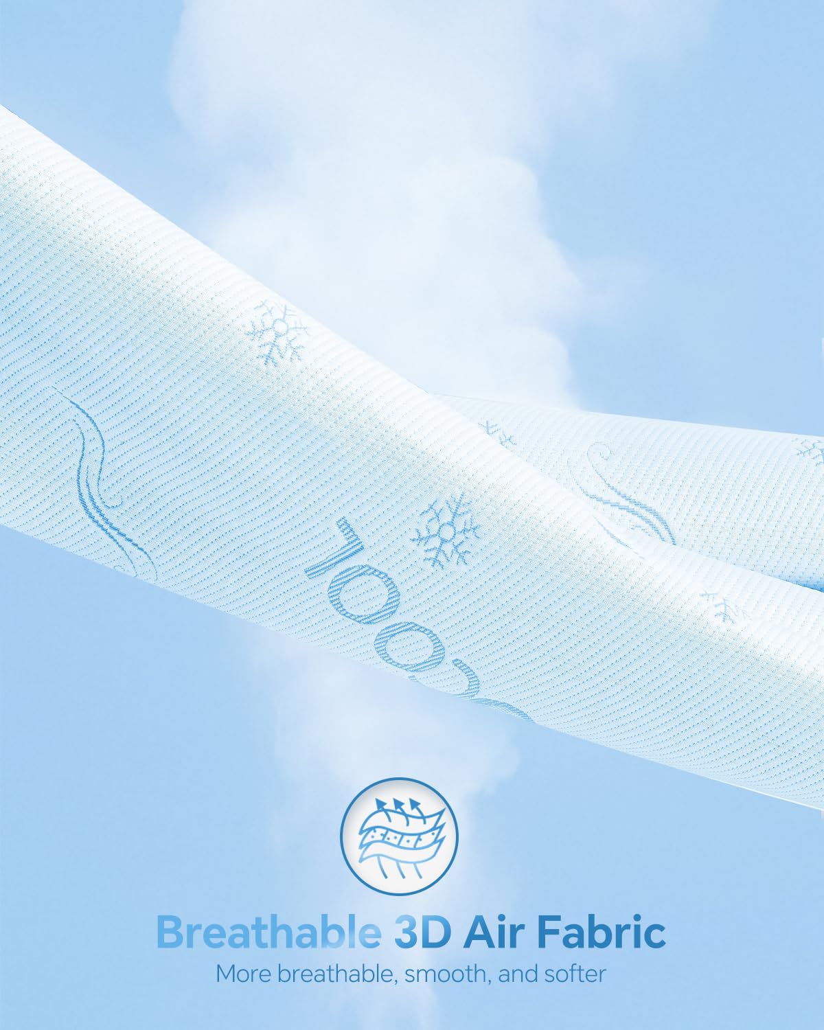 Premium Cooling King Size Mattress Protector - 100% Waterproof & Breathable Cool 3D Air Fabric Bed Mattress Cover, Ultra Soft Noiseless Mattress Pad for 8"-21" Deep Pocket, Machine Washable (White)