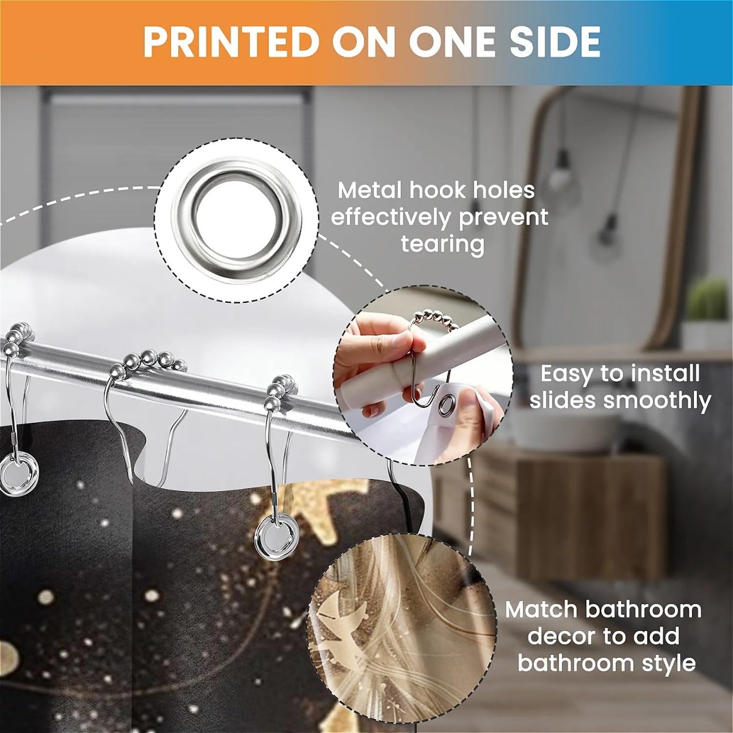 TANGXUNFA Beautiful-Blonde-Woman Shower Curtain for Bathroom, Water-Resistant Long Shower Curtain Set 72x72 Inch with Metal Grommets and 12 Metal Hooks