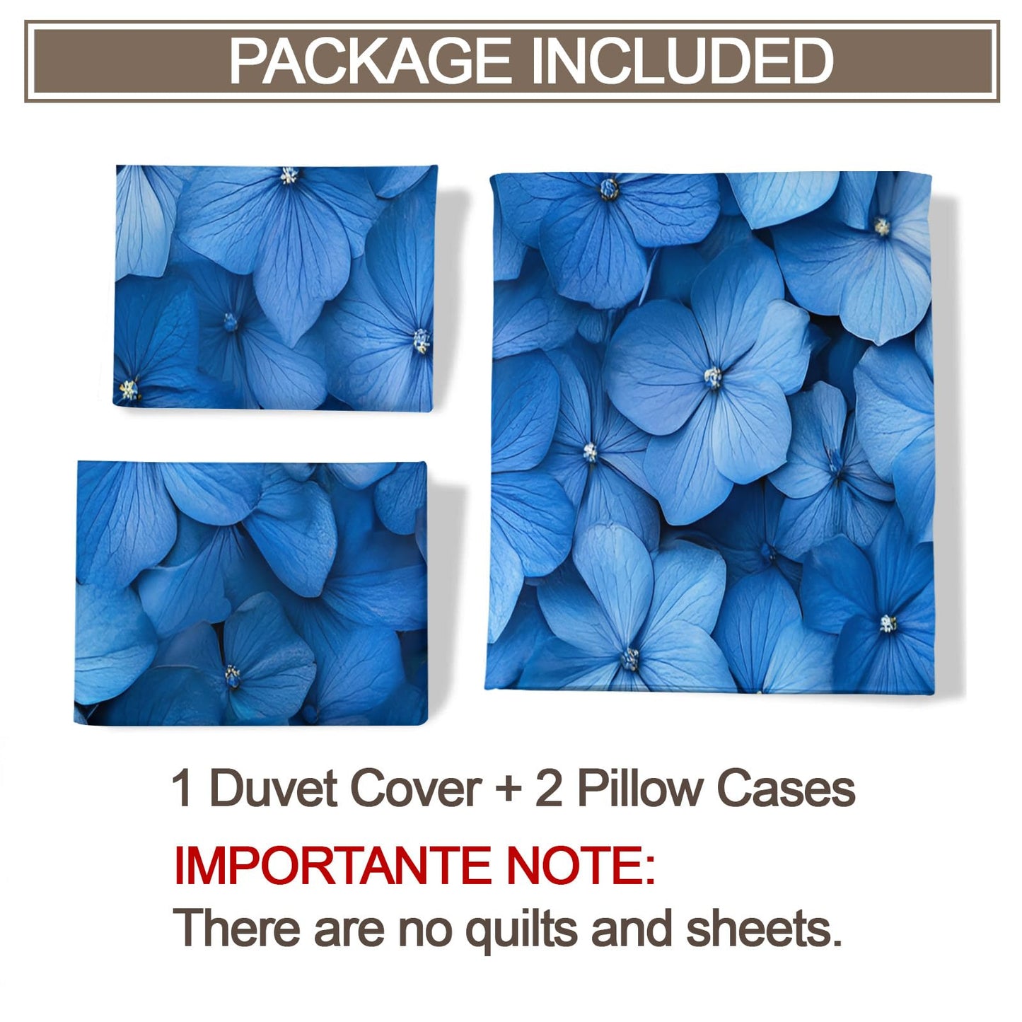 GKPLY Blue Floral Duvet Cover Queen, Nordic Florals Bedding Set & Home Decor, Navy Blue Comforter Set, Zipper & Ties, Reversible Print Soft Microfiber Bedding Duvet Cover & 2 Pillow Cases,