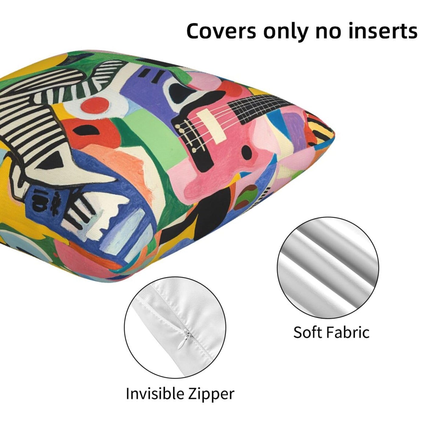 Guiteinyi Abstract Mid Century Throw Pillow Covers 18x18 Set of 2 Square Pillow Case for Home Decorative Sofa Couch Bedroom Living Room