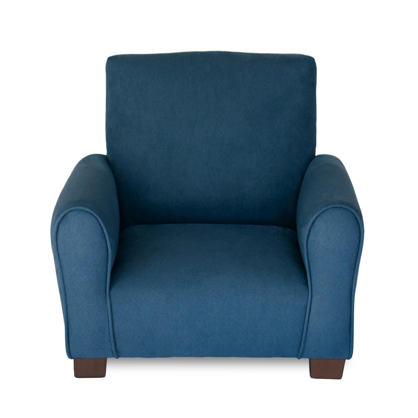 Toddler Personalized Armchair, Kids Upholstered Rocking Chair with Personalization, Toddler Chair with Personalized Name, Comfy Child Armchair, (Navy Suede, Legs)