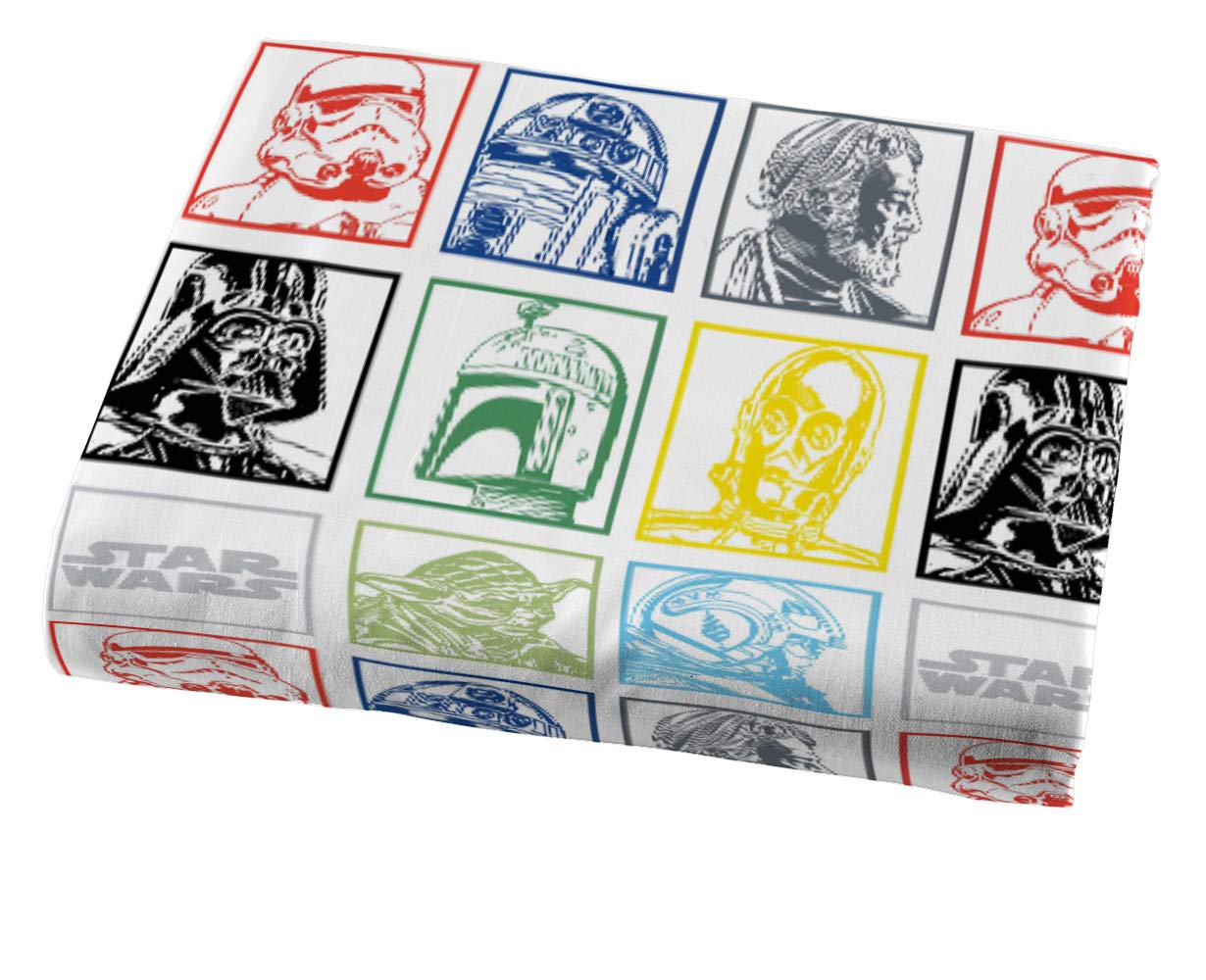 Jay Franco Kids Sheet Set with Fitted, Flat Sheets & Pillow Cover - Ultra-Soft Bedding with Pillowcase for Room Decor, Multi - Star Wars, 4 Piece Full
