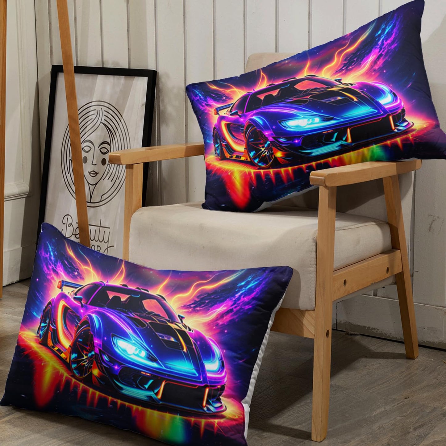 AILONEN 3D Gorgeous Racing Car Fitted Sheet Set Twin Size,Modern Race Car Bedding Set for Kids,Boys,Extreme Sports Theme Bed Sheet Set,Milky Way Bedsheets Set,1 Fitted Sheet 2 Pillowcases,3-Piece