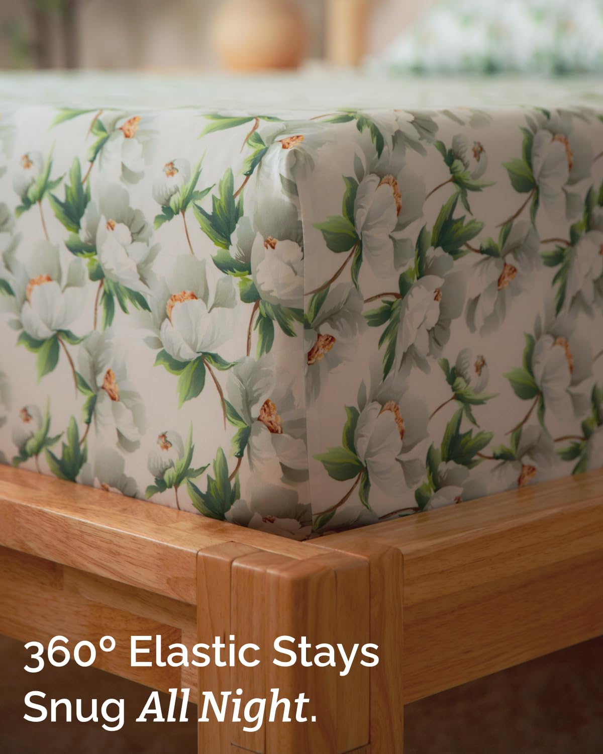 Floral Sheets - Flower Print Bed Sheet Set - 1 Flat, 1 Fitted & 2 Pillowcases w/ Deep Pockets - Comfy, Cozy, Wrinkle & Fade Free - Boho Botanical Bedding - Soft, Breathable & Cooling - Queen Size Set