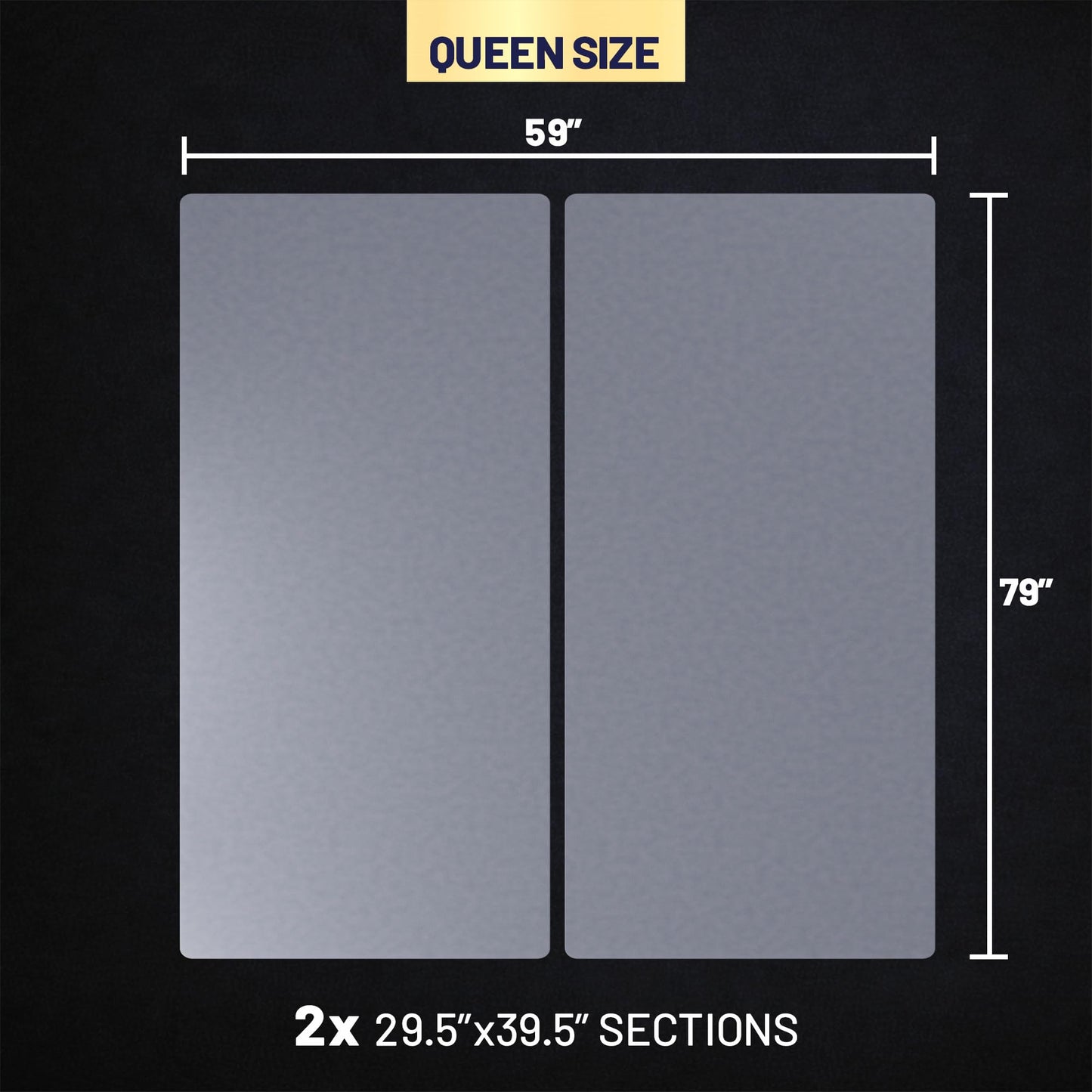 Greaton, Premium 38mm Solid Surface Wood Bunkie Board Queen Size Bed Frames - 2-Piece Under Mattress Support Board, Fully Assembled, Fabric Ventilation Cover - Replaces Wooden Slats or Box Spring