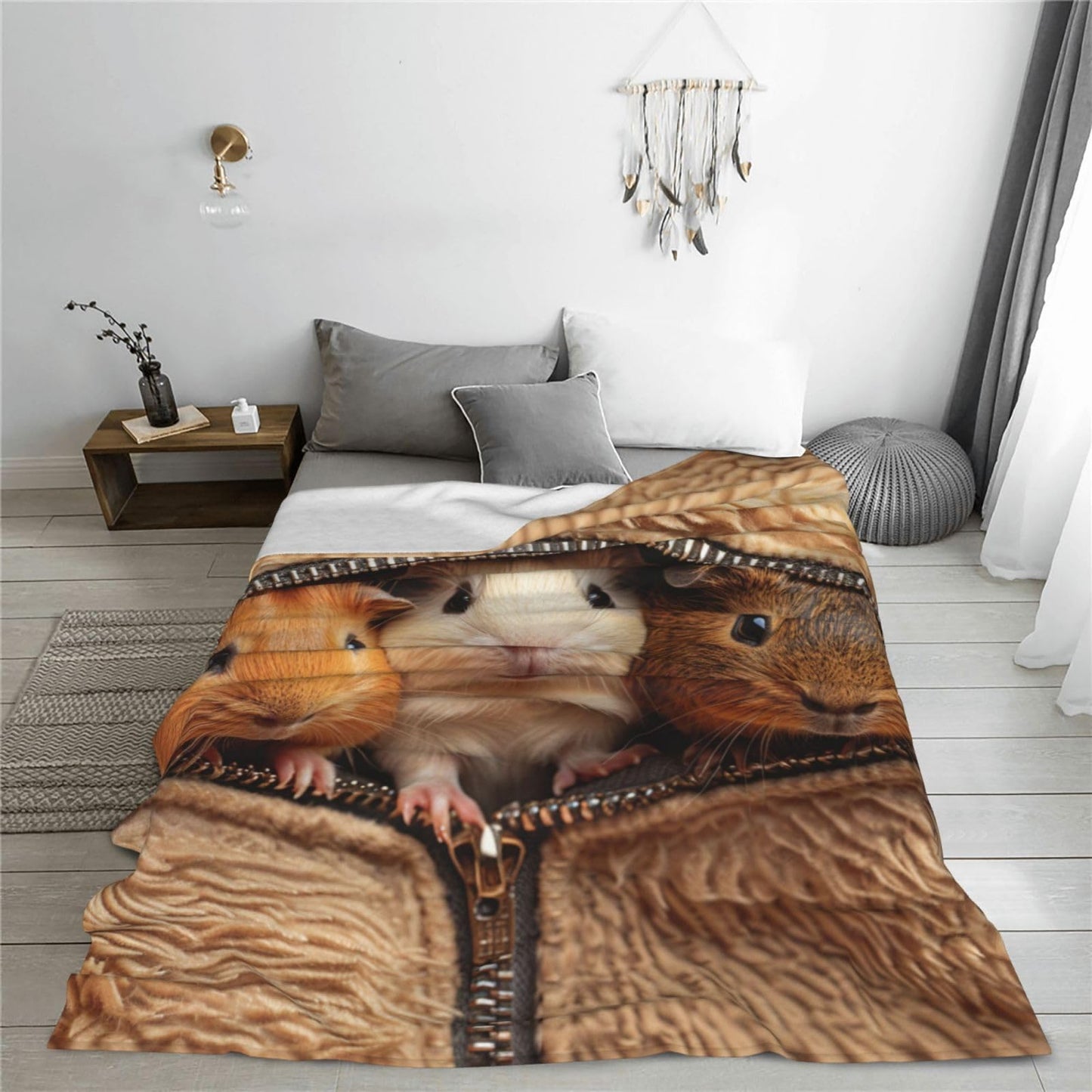 banonaty Guinea Pig Blanket Cute Throw Blankets Cozy Fleece Flannel Plush Bedding Guinea Pig Stuff Gifts for Men Women Boys Girls Teens Adults for Couch Sofa Bed Decor 40"X50"