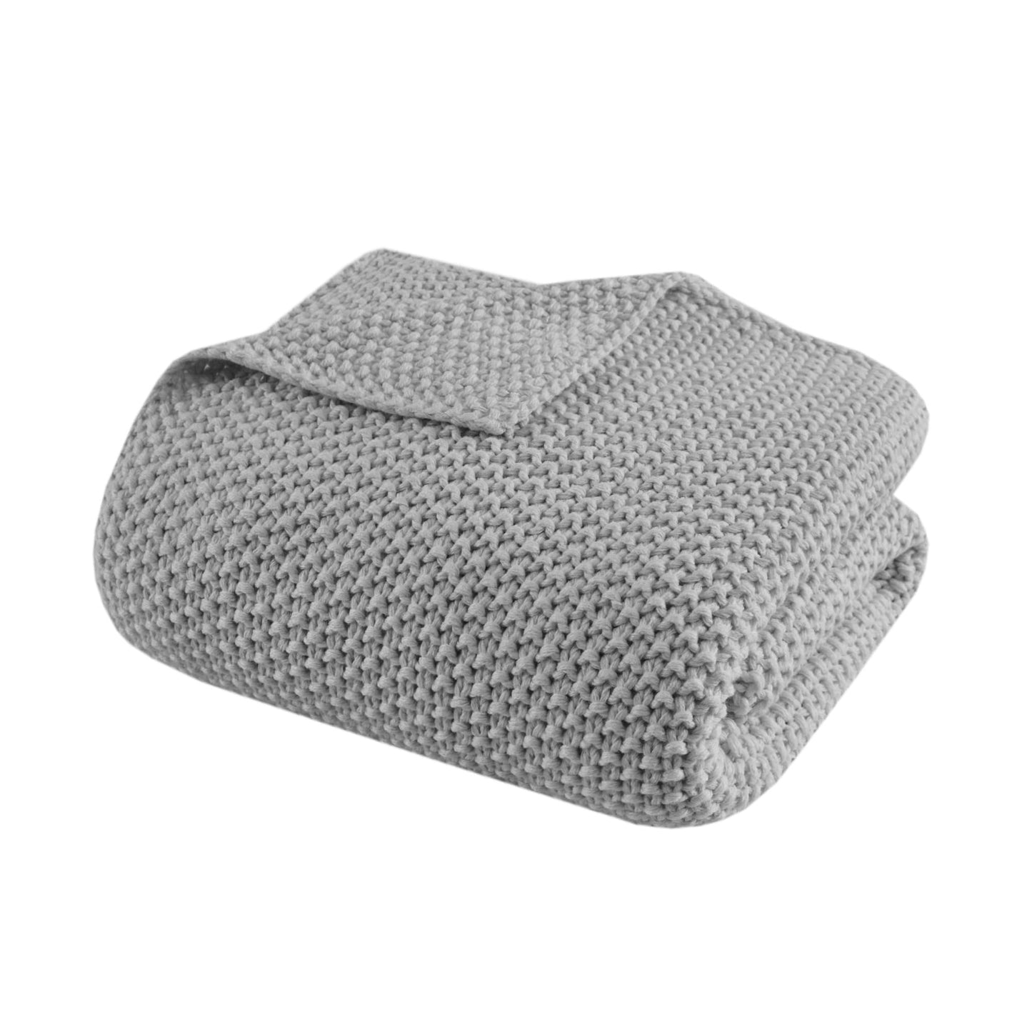 Ink+Ivy Bree Knit Throw Blanket for Bed, Sofa, and Couch, Lightweight, Breathable, Soft & Cozy Summer Blanket, Throw (50 in x 60 in), Grey