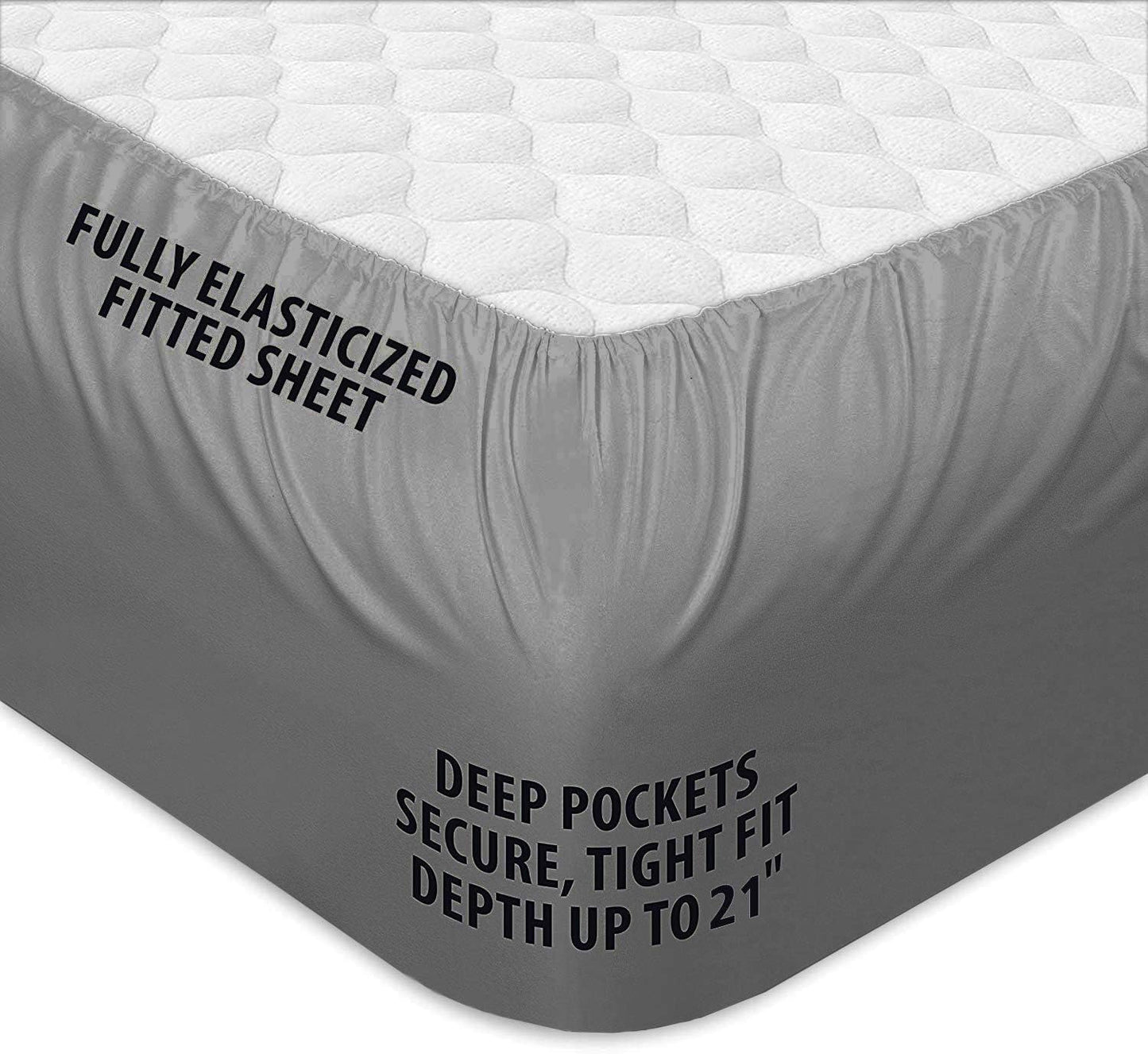 COONP Queen Mattress Topper, Extra Thick Pillowtop, Cooling Plush Mattress Pad Cover Bed Topper Protector with 8-21 Inch Deep Pocket (Grey, Queen)