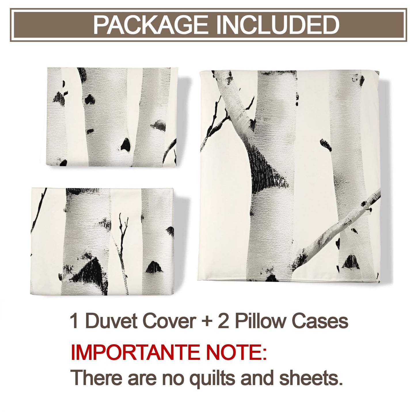 QINYUN Birch Tree Duvet Cover Oversized King Size, Forest Bedding Set 3 Piece, Forest Seasonal Nature Woodland Comforter Cover 120x98 and 2 Pillow Sham with Zipper Closure