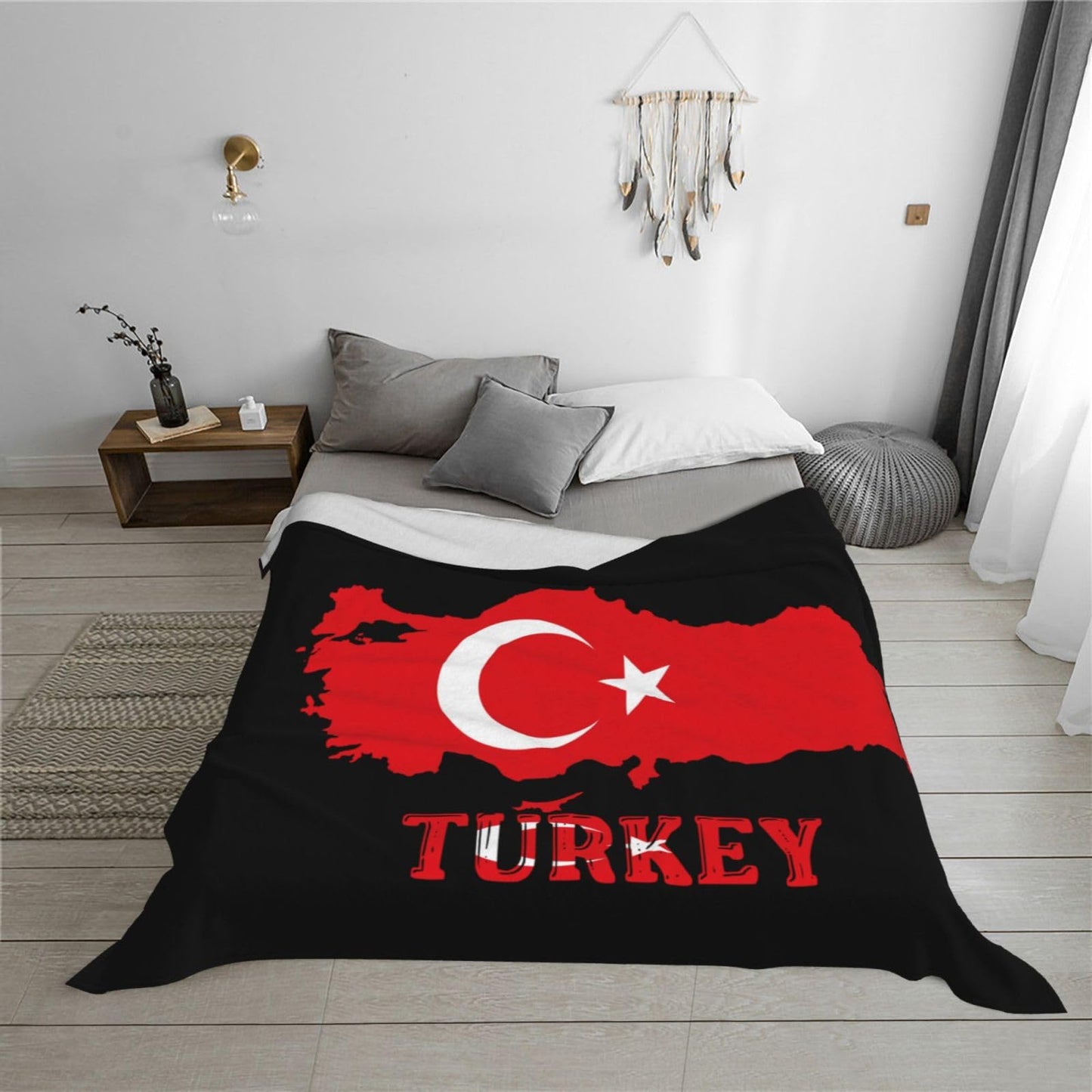 Turkey Throw Blanket for Bed and Couch Warm Winter Style - Lightweight Cozy Blanket for All Seasons