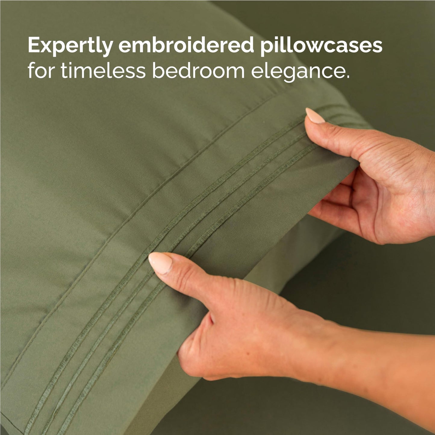 Full Size 4 Piece Sheet Set - Comfy Breathable & Cooling Sheets - Hotel Luxury Bed Sheets for Women and Men - Deep Pockets, Easy-Fit, Soft and Wrinkle Free Sheets - Sage Green Oeko-Tex Bed Sheet Set