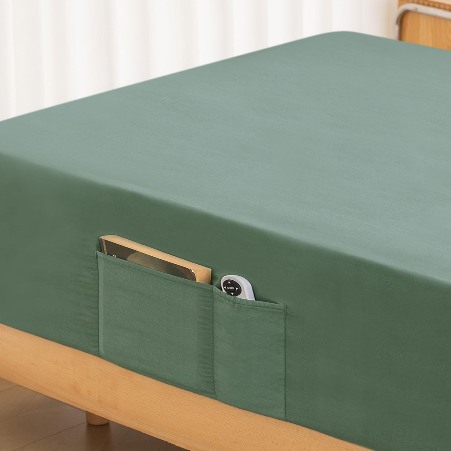 Full Fitted Sheet Only - Premium 1800 Super Soft & Cozy Microfiber, Wrinkle, Fade, Shrinkage Resistant Deep Pocket Full Size Fitted Bottom Sheet, Dark Green