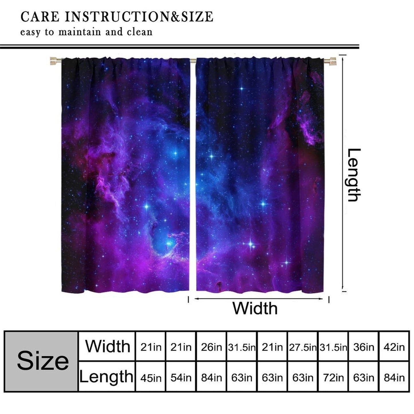 AAVEUP Galaxy Blackout Curtains for Bedroom,Universe Beautiful Blue Purple Meteor Solar System Planet Outer Space Window Drapes Print for Kids Boys Youth Living Room 63x72in