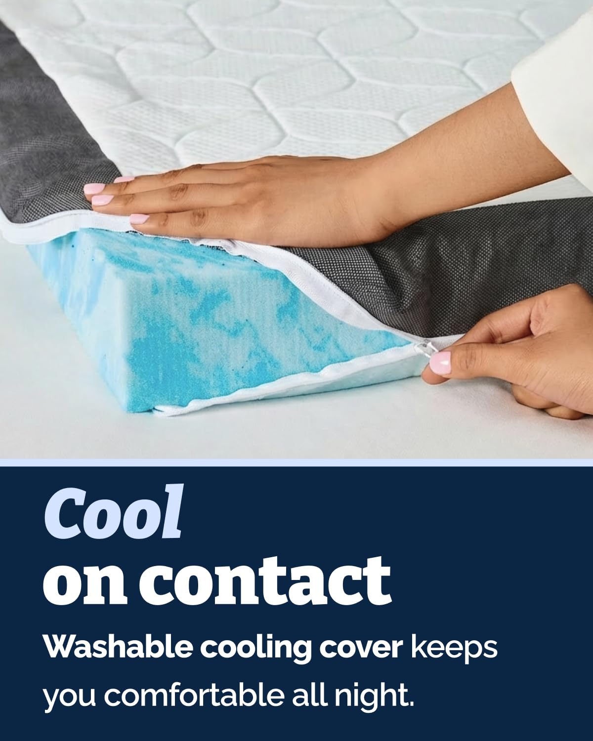 Mattress Topper - 3 Inch Memory Foam Mattress Topper with Cooling Cover for College Dorm - Plush, Thick & Comfy, Pain & Pressure Relief - Twin XL Size Mattress Pad w/Straps & Removable Washable Cover