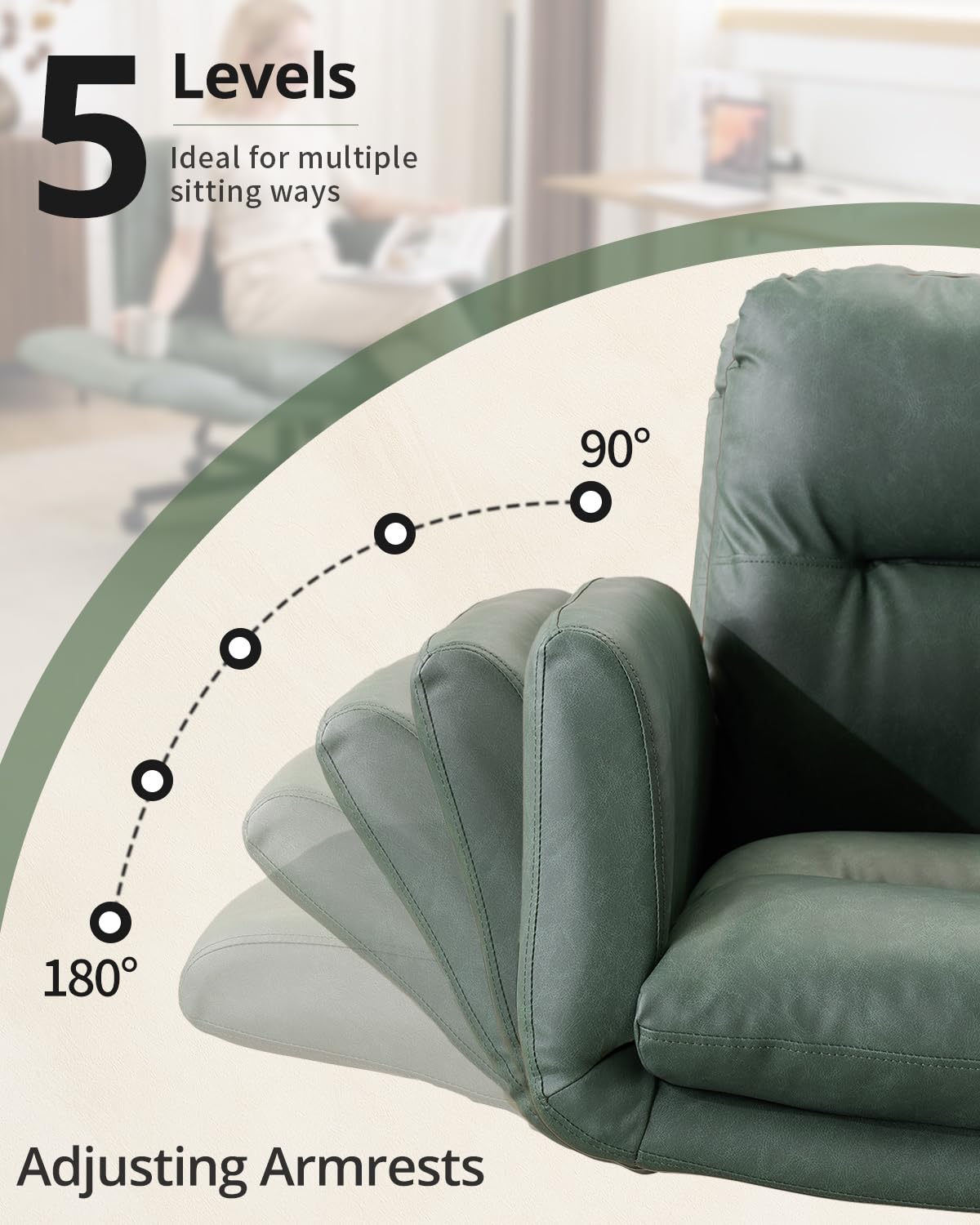 Karl home Criss Cross Desk Chair Vanity, Green