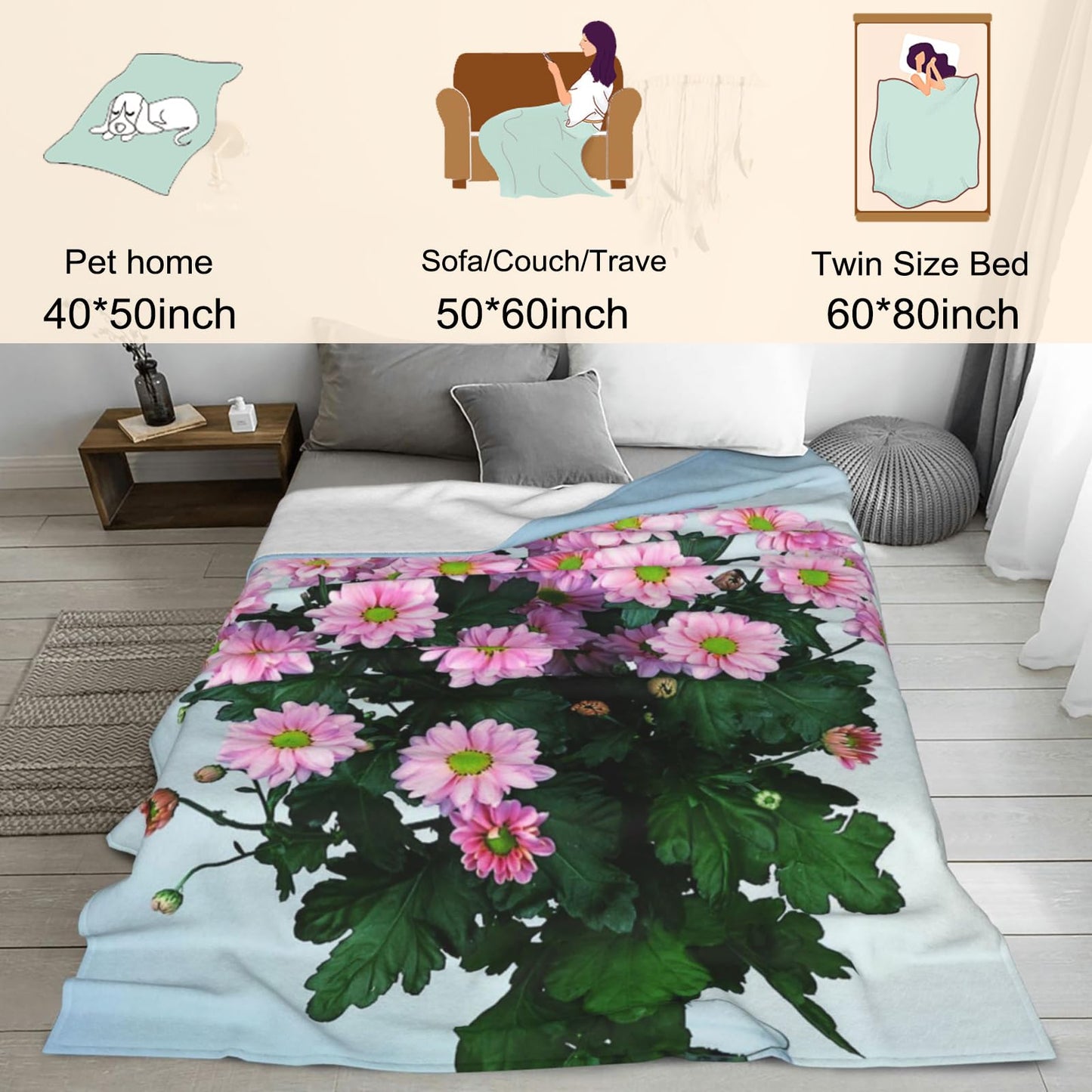 Zeleda Fantasy Wolf Flannel Blanket, Soft Cozy Throw with Majestic Animal, Powerful Wildlife Home Bedroom Decor and Gifts for Men Women Teens, Lightweight Blankets for All Seasons, 50x60 Inch