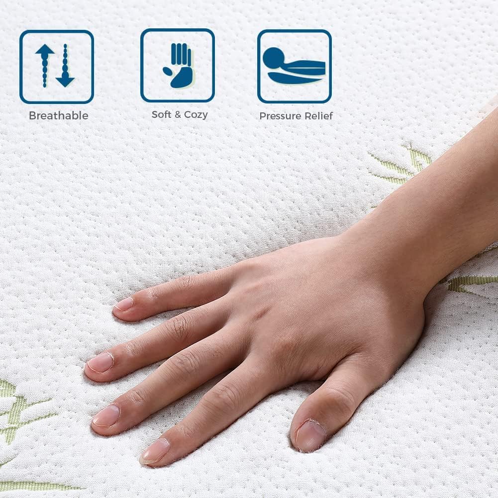 Inofia 6 Inch Tri Folding Mattress, Trifold Memory Foam Single Mattress with Ultra Soft Breathable Removable Cover, Foldable & Portable Single Size Bed (75" x 25" x 6")