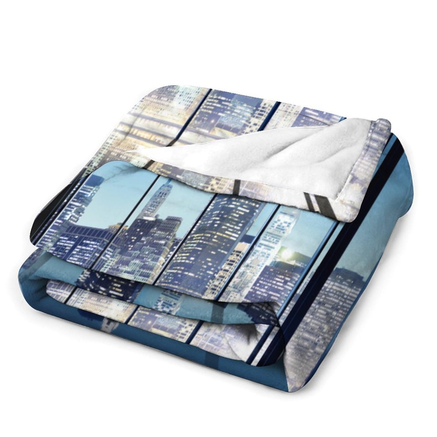 City Night Landscape Throw Blanket,New York Buildings Neon Lights Pattern Soft Cozy Warm Flannel Blankets for Sofa Couch Bed Gifts for Lover Kids Boys Grils Women Adults 30x40 Inch