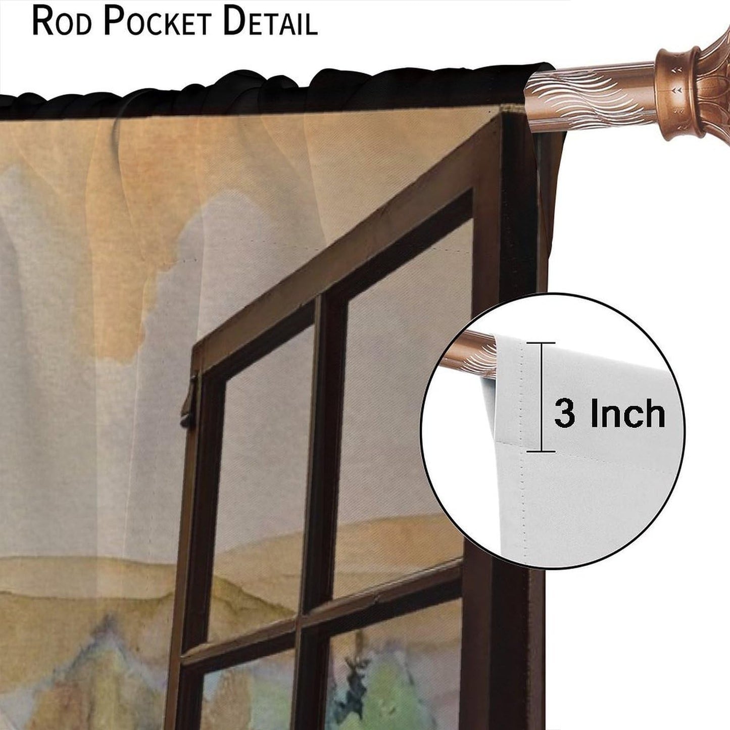 YCness Rooster Kitchen Window Curtains, Farmhouse Country Farm Animal Rustic Chicken Pattern Printed Blackout Small Short Window Drapery Treatments for Living Room Dining Room 2 Panels, 42x45 Inch