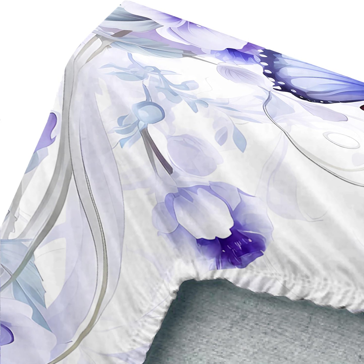 UEVBF Beautiful Butterfly Fitted Sheet Set Twin Size,Romantic Eiffel Tower Print Bedding Sets for Girls Women Room Paris Decor,Fantasy Floral Bedding Fitted Sheets,1 Fitted Sheet+2 Pillowcases.