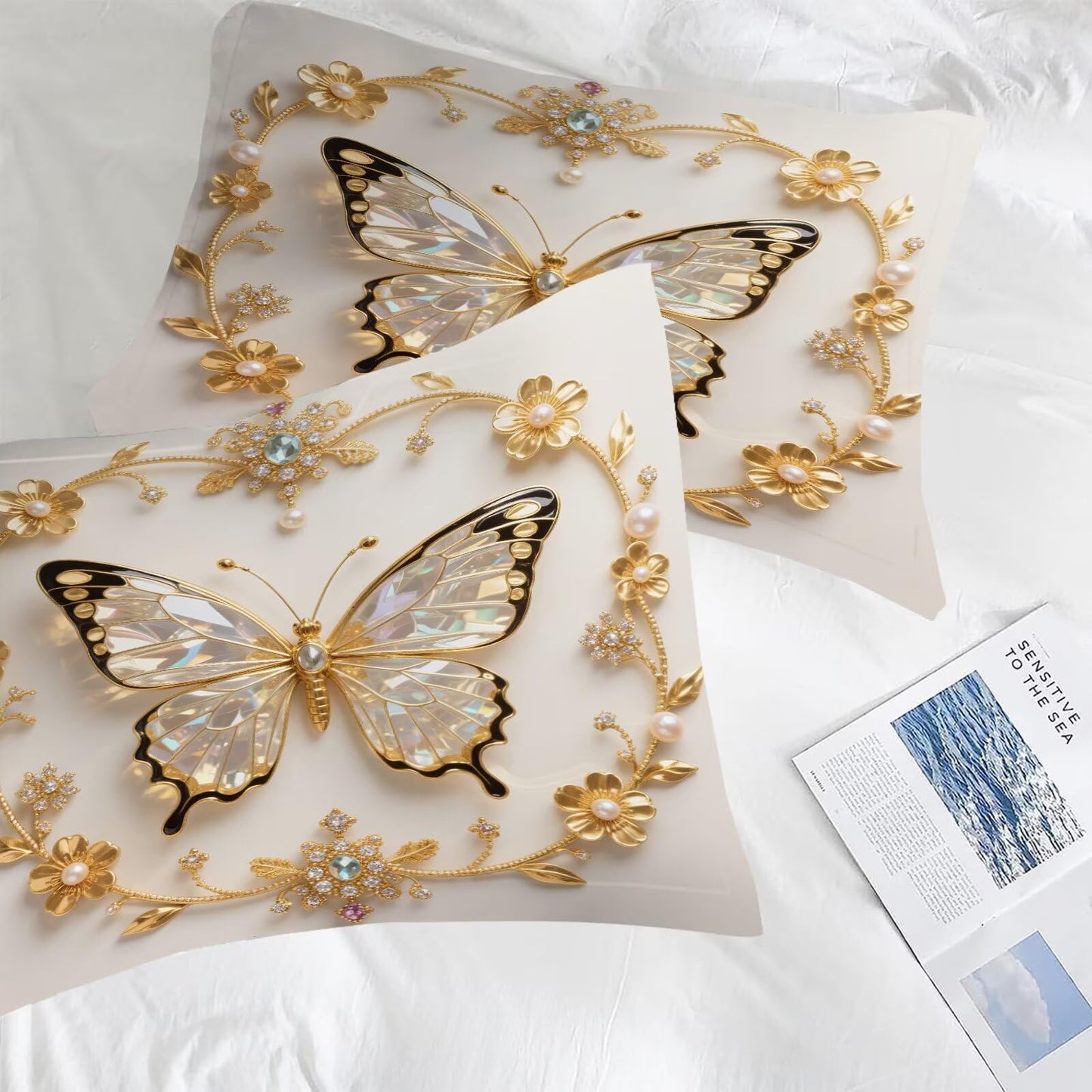 DJNEAR Butterfly Comforter Set Twin Size Black and Gold Bedding Sets for Girls Kids Teen Women Bedroom Diamond Butterflies Printed Quilt Room Decor 1 Comforter 1 Pillowcase
