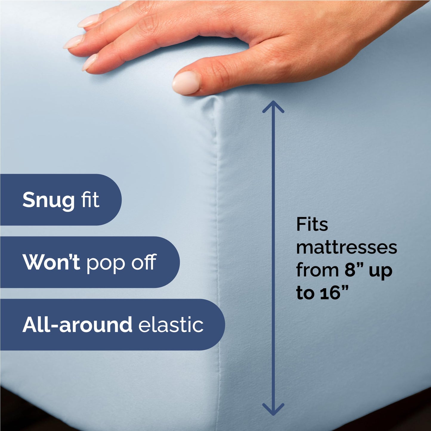 Full Size 4 Piece Sheet Set - Comfy Breathable & Cooling Sheets - Hotel Luxury Bed Sheets for Women & Men - Deep Pockets, Easy-Fit, Extra Soft & Wrinkle Free Sheets - Sky Blue Oeko-Tex Bed Sheet Set