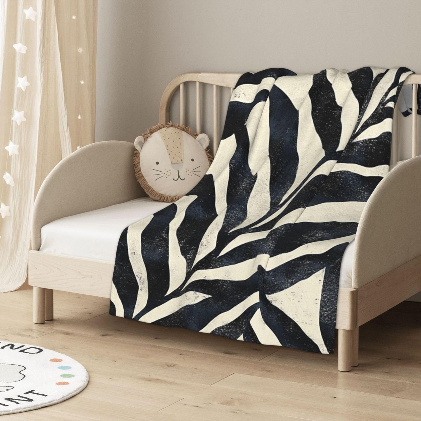 Cafemira Zebra Stripes Flannel Throw Blanket,Fleece Blankets for Room,Couch,Dorm,Camping,All Seasons,Lightweight & Comfortable,Easy to fold,Warm durables,Ideal for Bedroom or Dorm,40x30 Inch