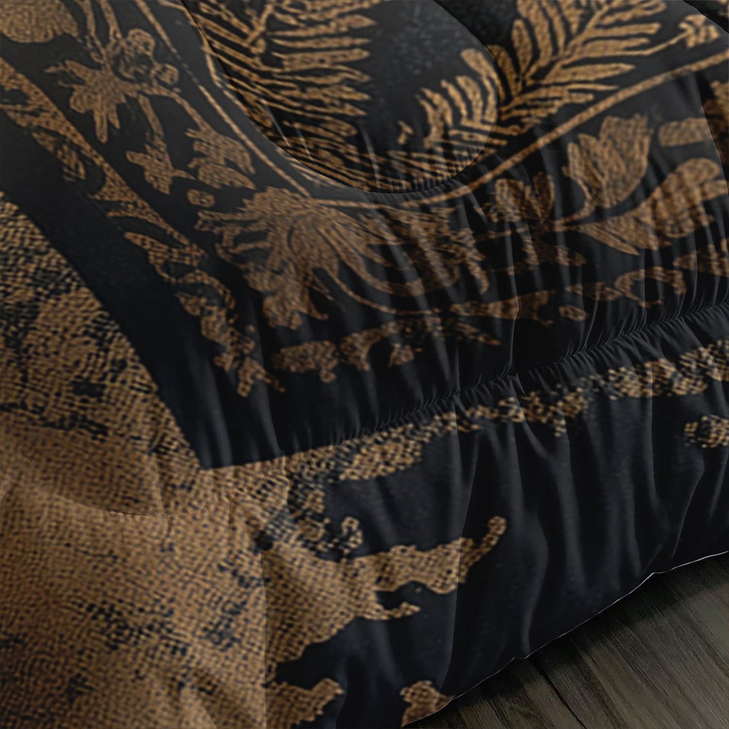 XYNHML Black Bears Hunting Animal Comforter 3Pcs Twin Wildlife Bear Forest Pine Tree Bedding Set for Kid Teen Boy Girl Adult Retro Rustic Bear Plant Quilt Bed Decor with 1 Comforter & 2 Pillowcases