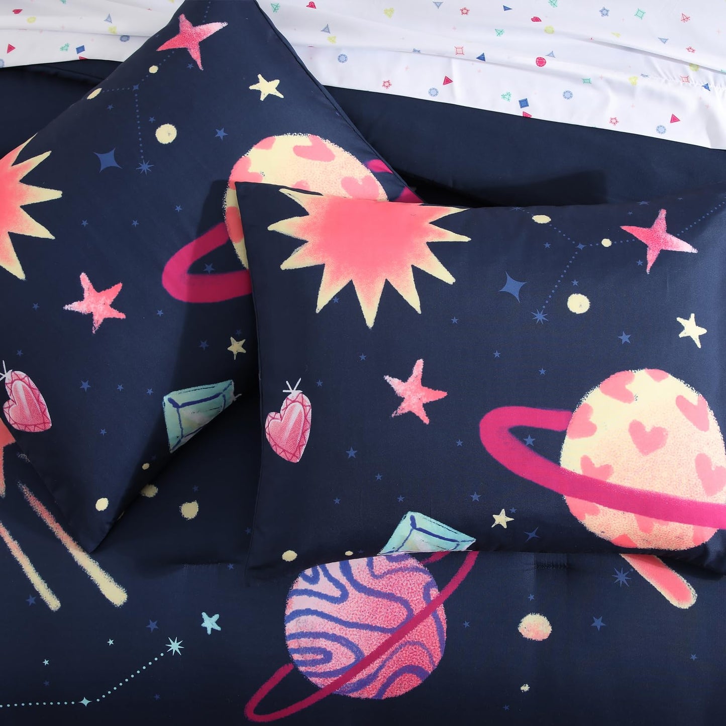 AMBERSPACE Twin XL Comforter Sets Planet, Space Bedding Set for Girls Boys Teen, All Season Kids Bed in a Bag Dorm 5 Pieces with Sheets, Pillowcase & Sham