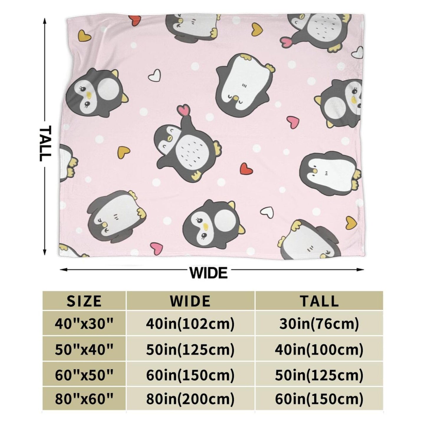 Penguin Blanket Penguins Throw Blanket Soft Warm Cozy Fuzzy Plush Penguin Throw Blanket Gifts for Girls Women Penguins Lightweight Fleece Flannel Gift Blankets for Kids Adults 40"X50"
