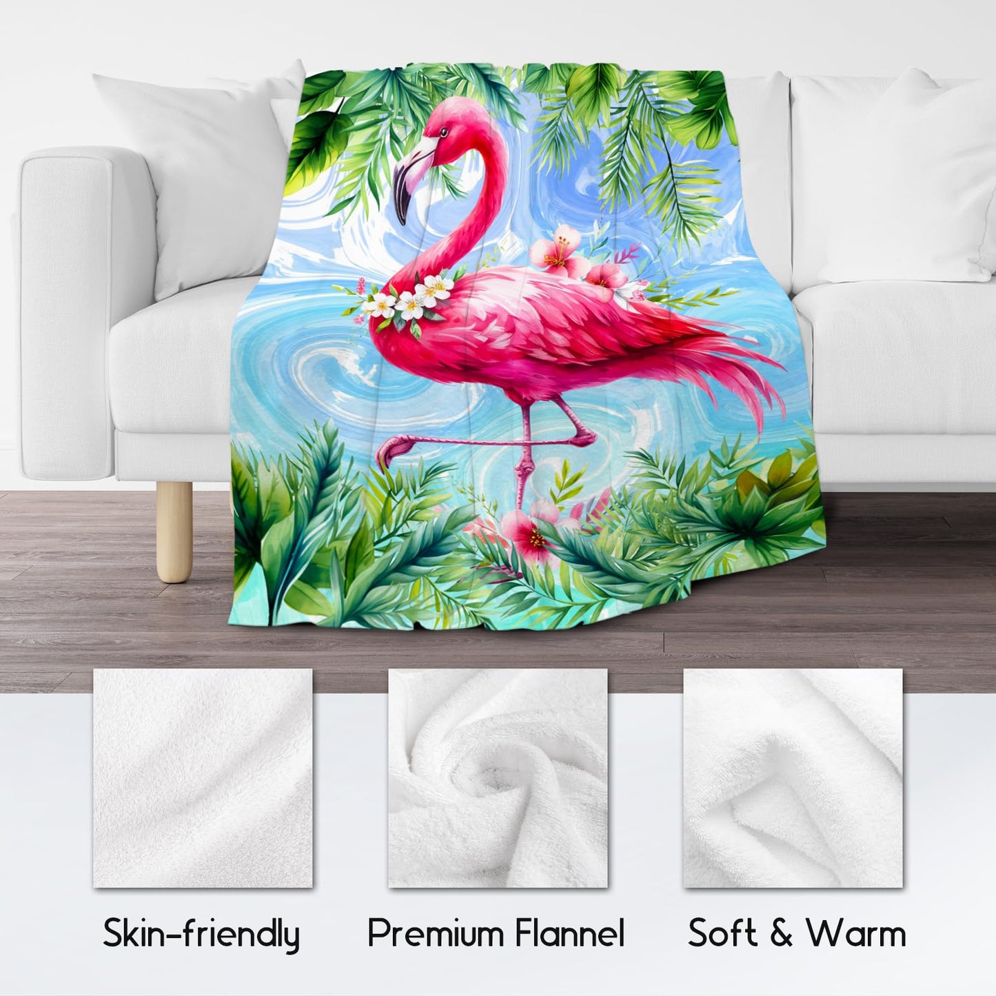 Girls Blanket Flamingo Blankets Gifts - Flannel Soft Throws for Room Decor/Couch/Sofa - 30"x40"