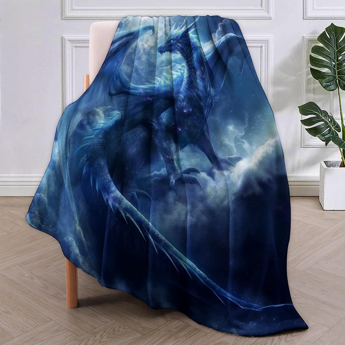 VANZEV Mystical Dragon Blanket, 50"x60" Flannel Fleece Throw for Kids & Adults, Ultra-Soft and Warm Home Decor, Dragon Gifts