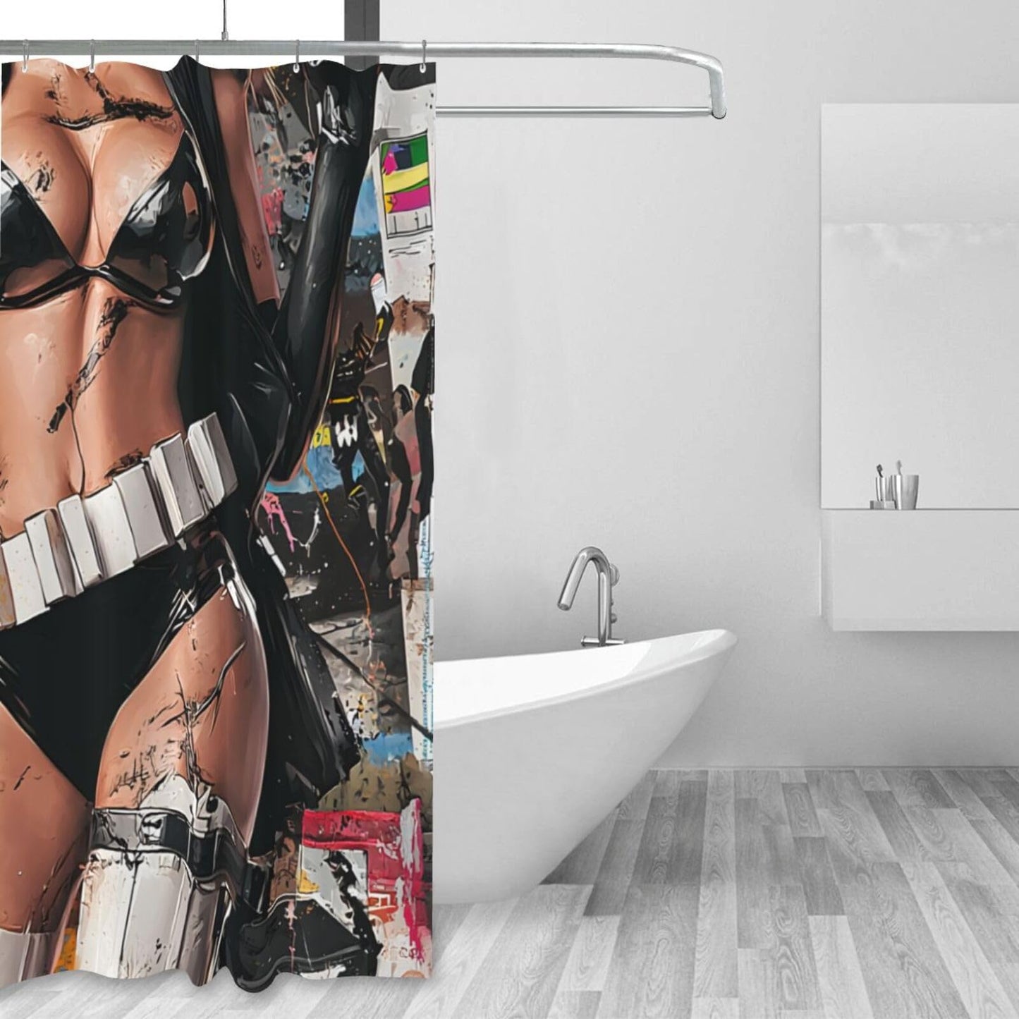 HEILIVIO Shower Curtain Funny Creative Stormtrooper Waterproof Fabric Stylish Durable Bathroom Decor,Quick-Dry,60x72inches,Includes Hooks