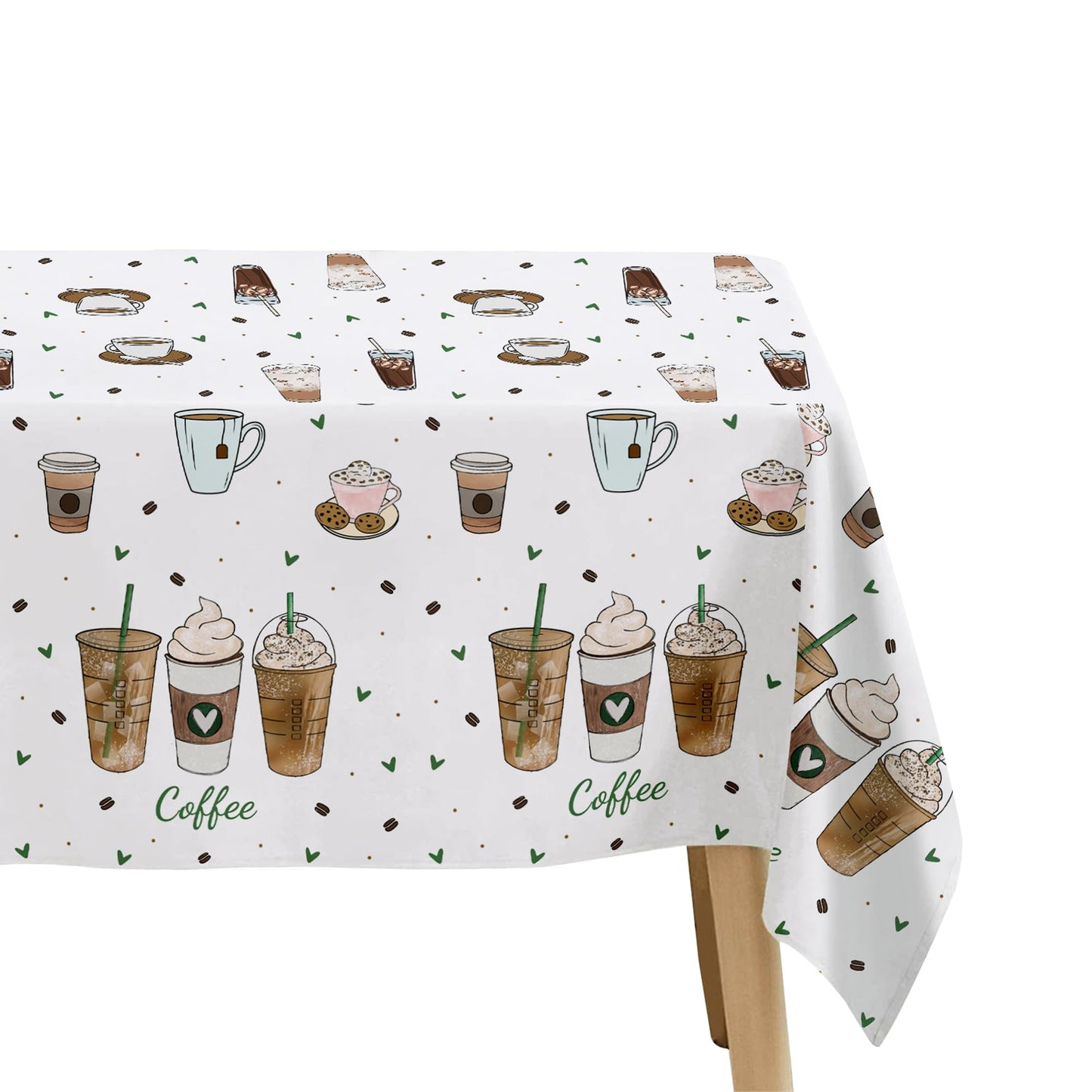 APOWBLS Coffee Party Decorations Tablecloth for Birthday Baby Shower, 3 Pack Disposable Latte Fun Coffee Theme Party Supplies Table Cover, 55in x 86in